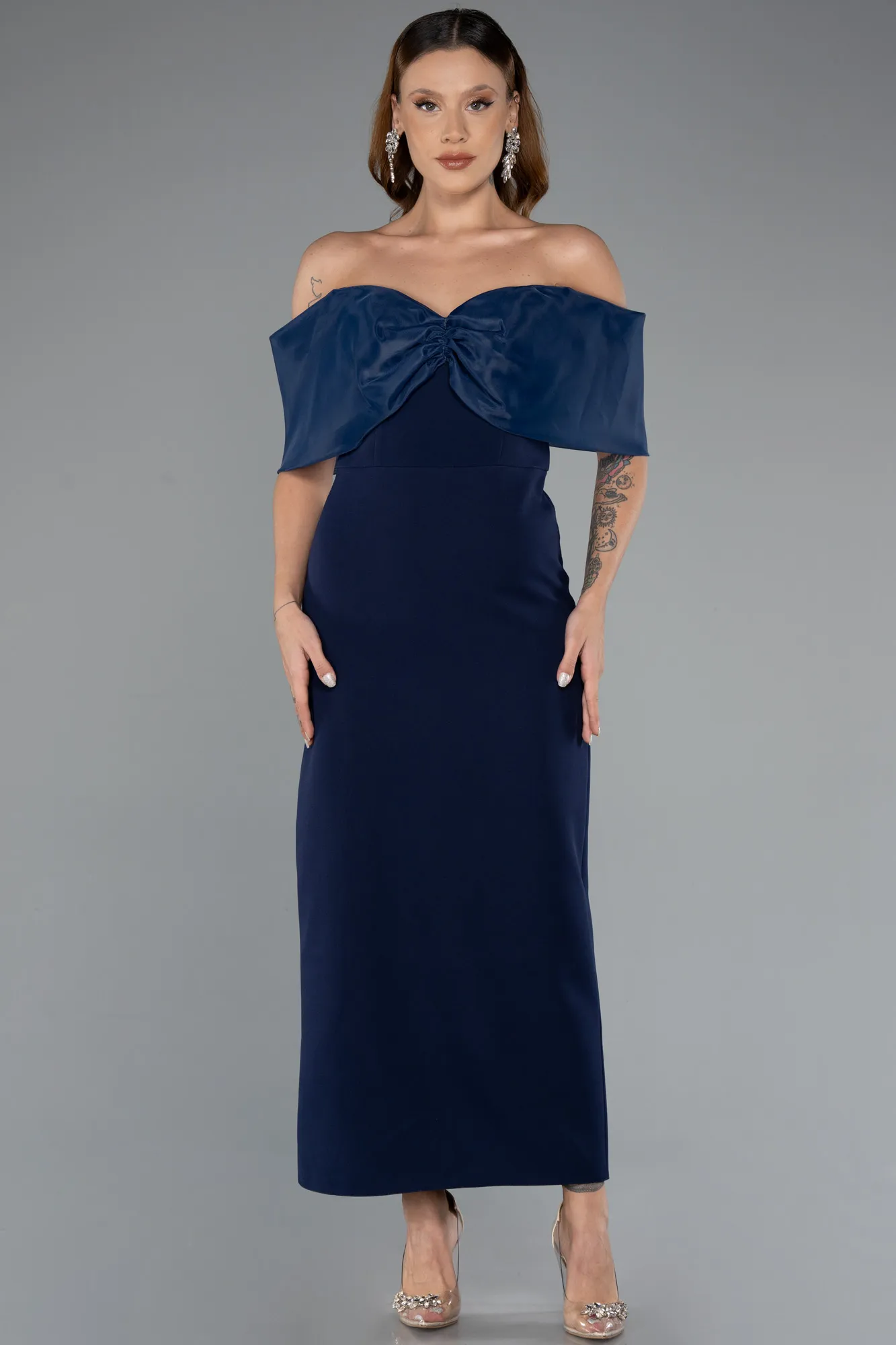 Navy Blue-Midi Cocktail Dress ABK2450