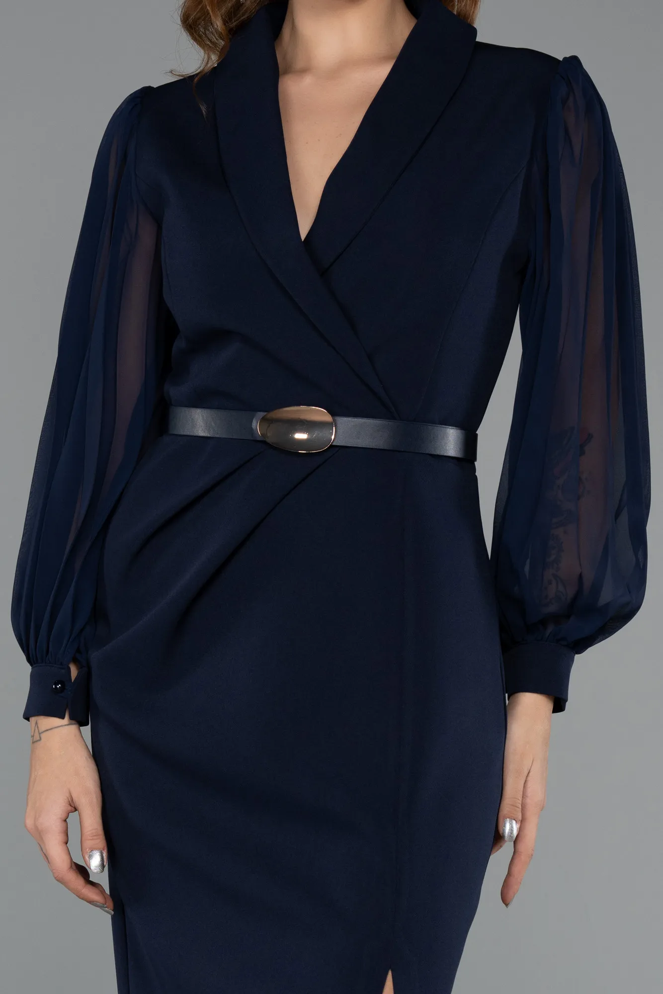 Navy Blue-Midi Cocktail Dress ABK2462