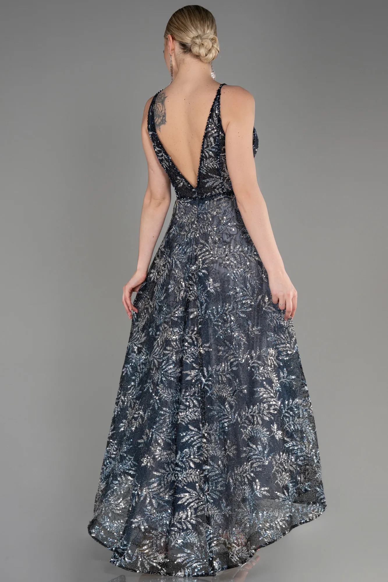 Navy Blue-Midi Evening Dress ABK2022