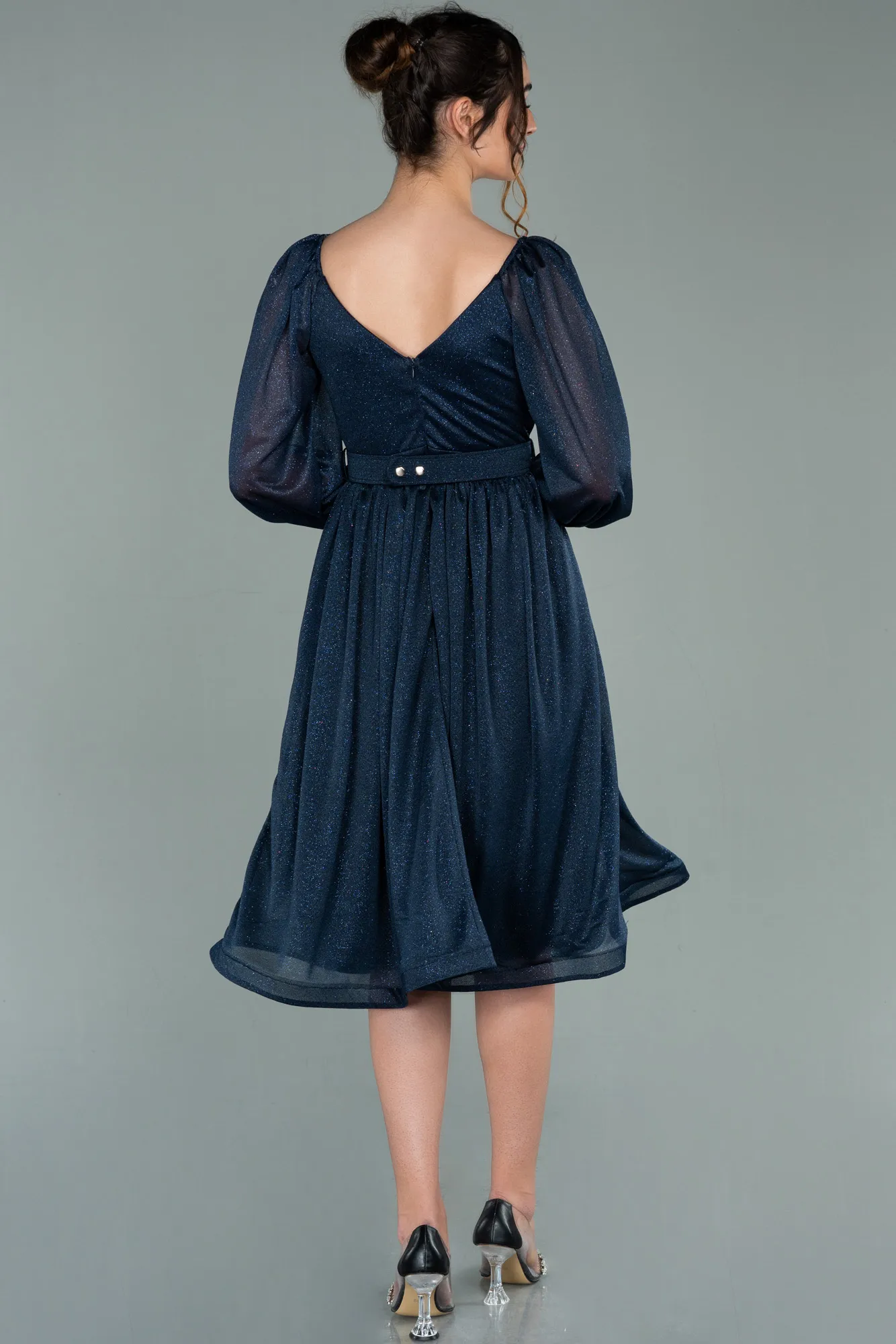 Navy Blue-Midi Invitation Dress ABK1227