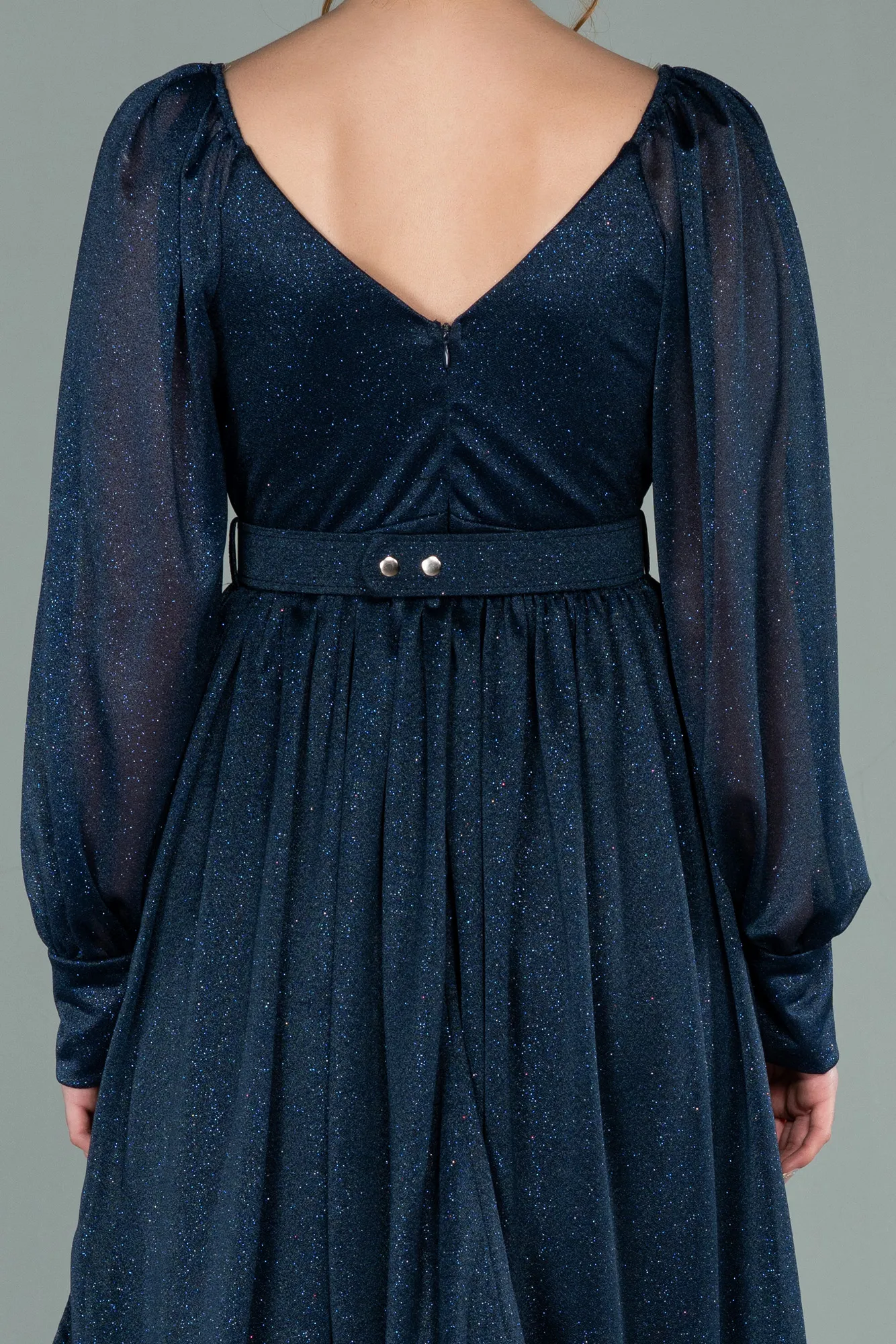 Navy Blue-Midi Invitation Dress ABK1227
