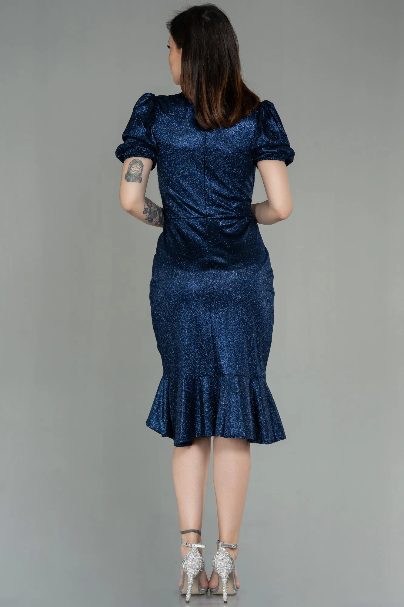 Navy Blue-Midi Invitation Dress ABK1637