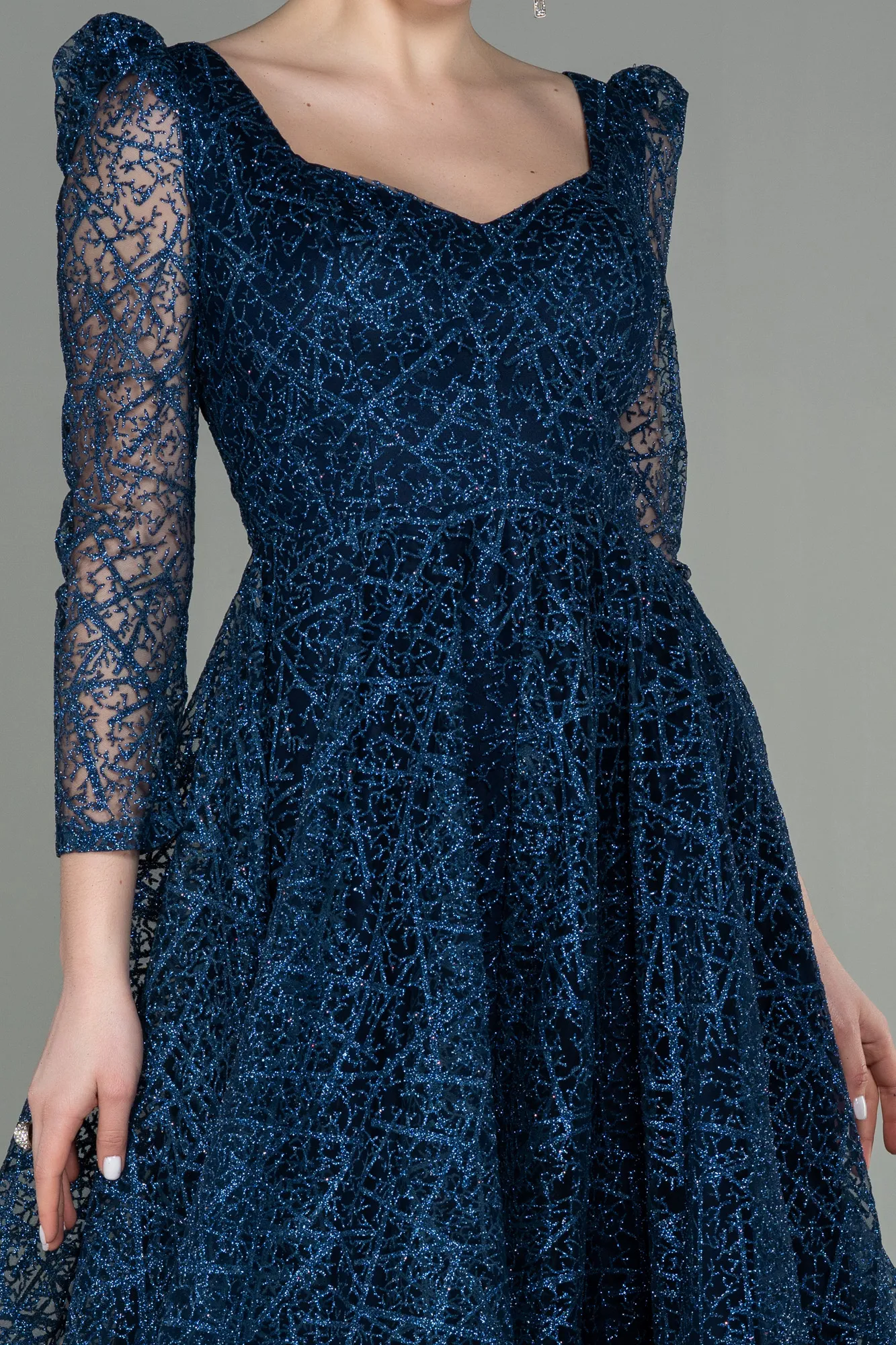 Navy Blue-Midi Invitation Dress ABK1668