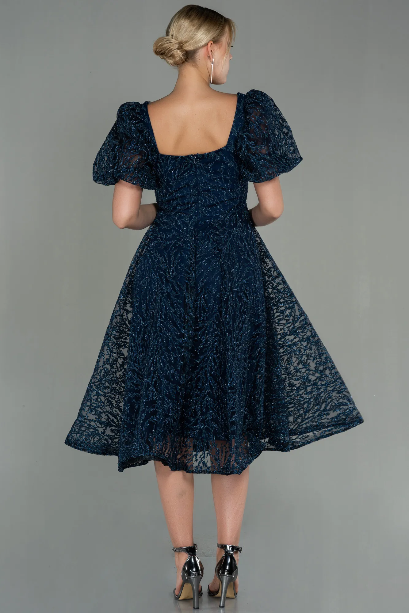 Navy Blue-Midi Invitation Dress ABK1724
