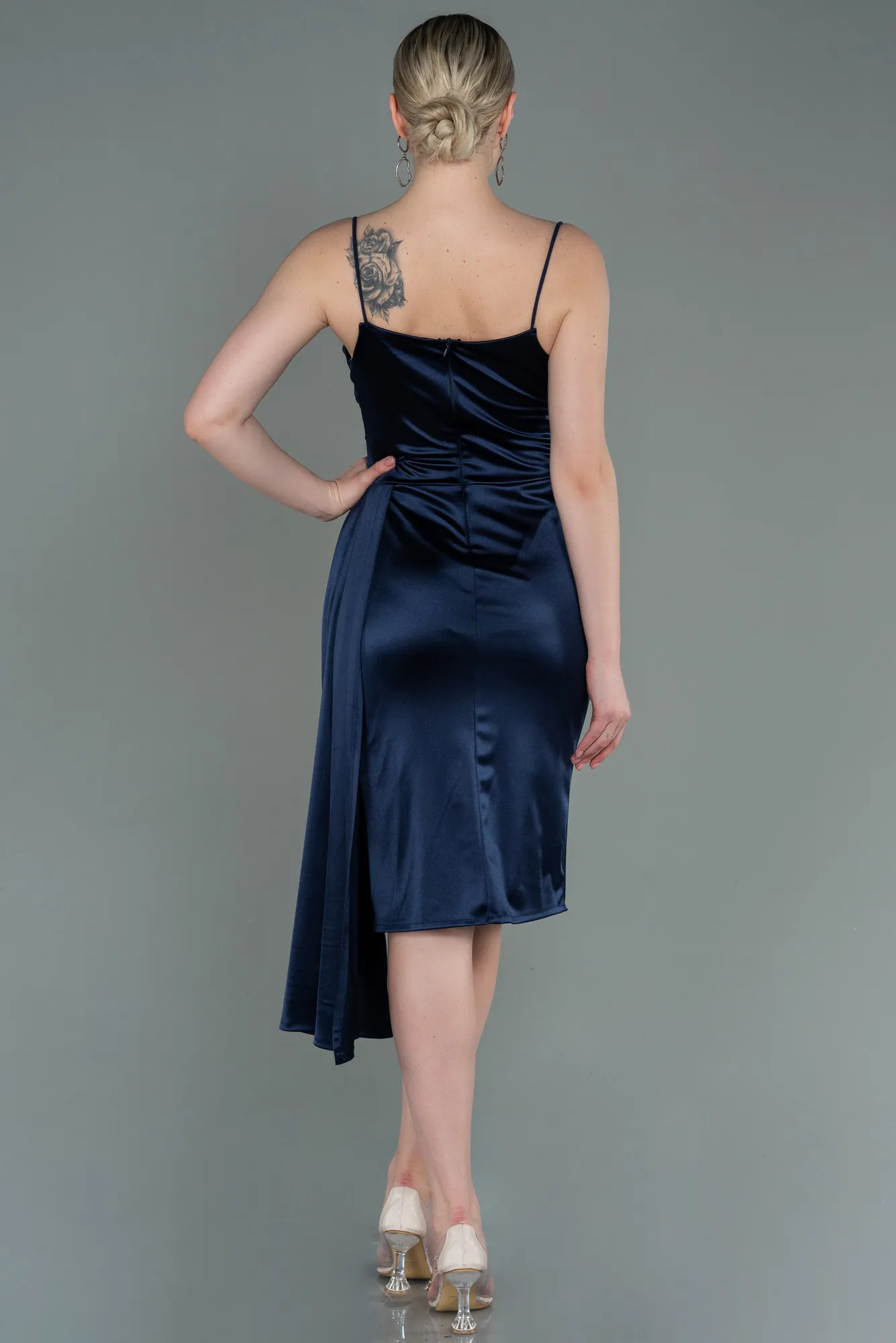 Navy Blue-Midi Invitation Dress ABK1757