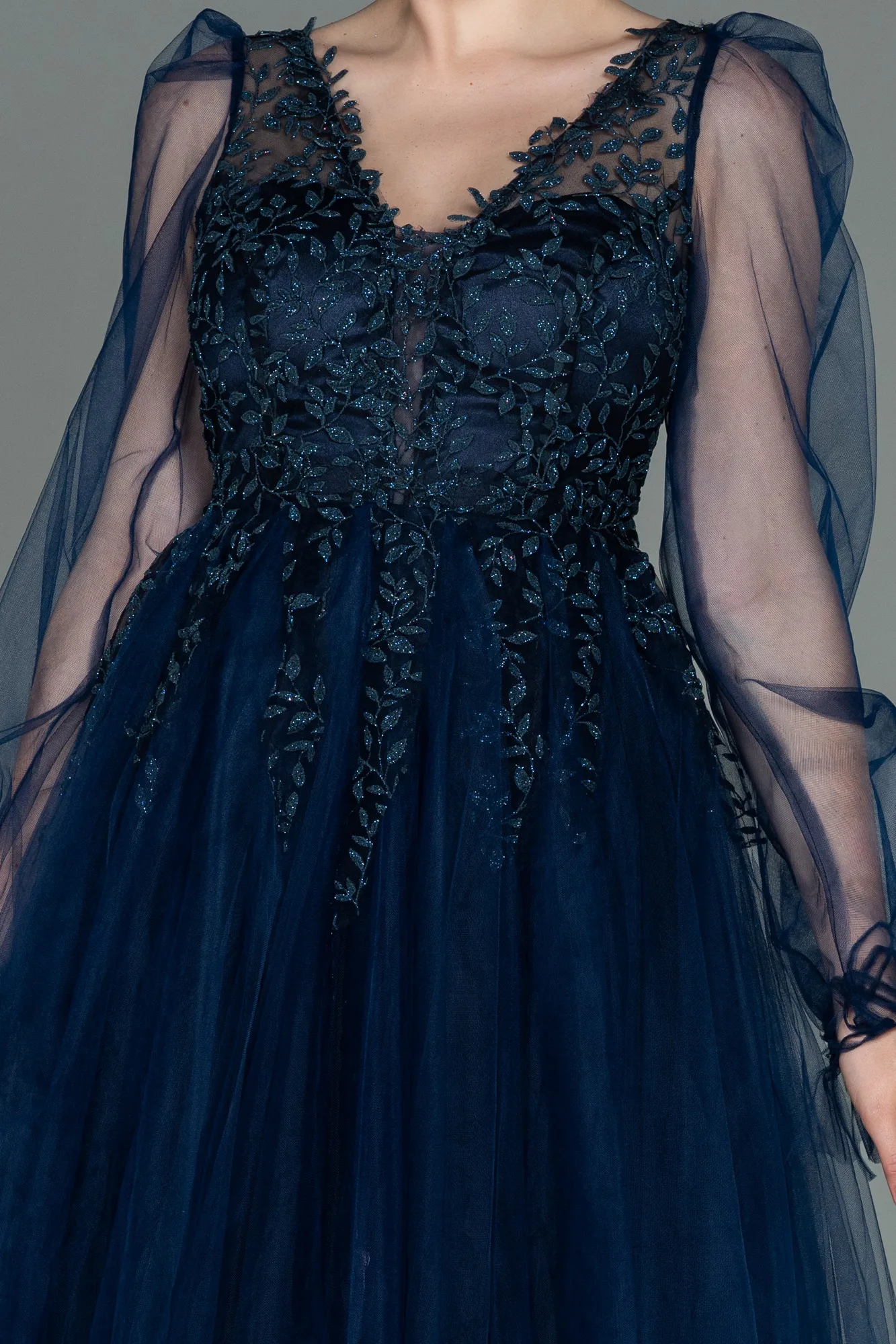 Navy Blue-Midi Invitation Dress ABK1771