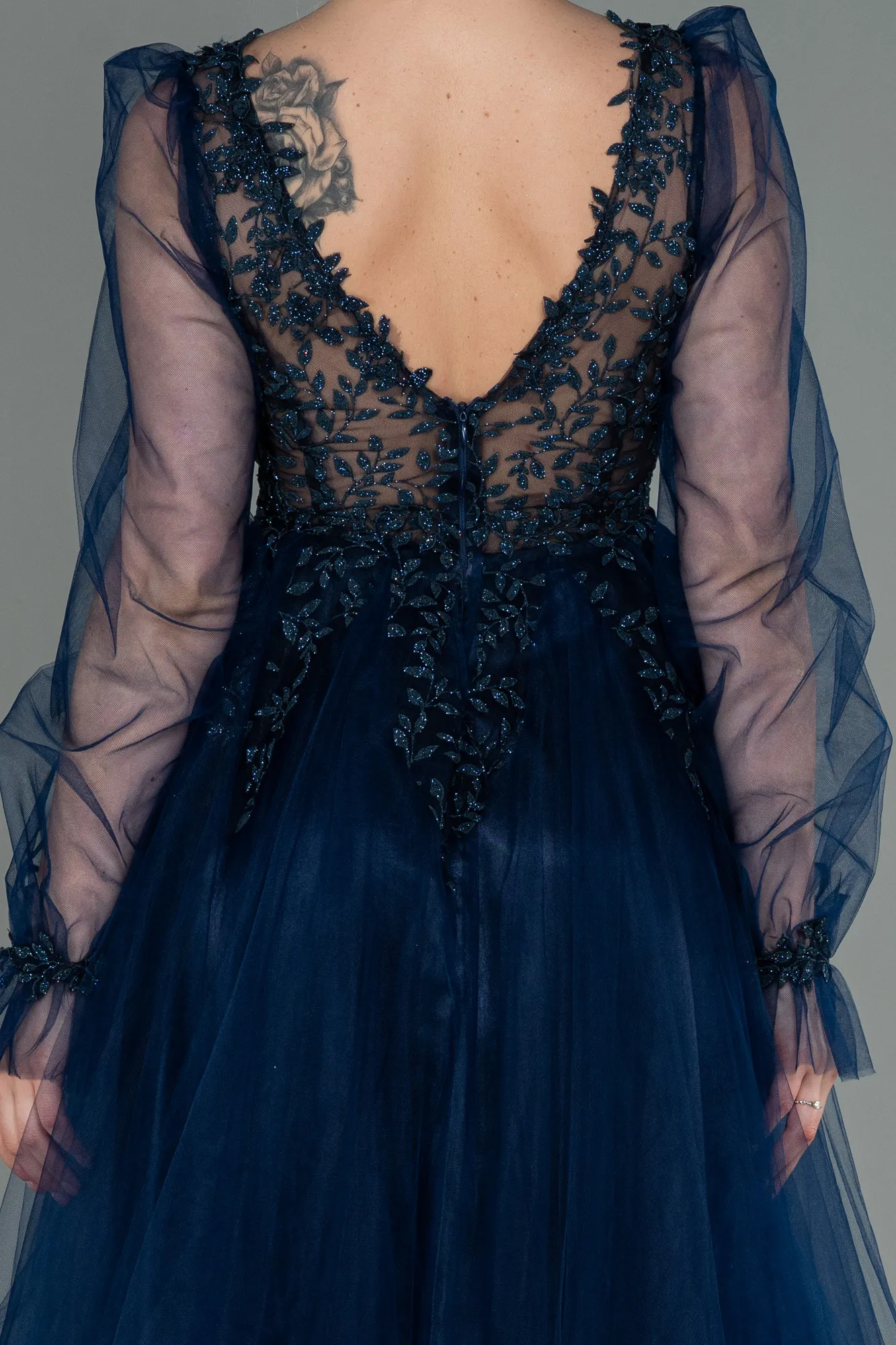 Navy Blue-Midi Invitation Dress ABK1771