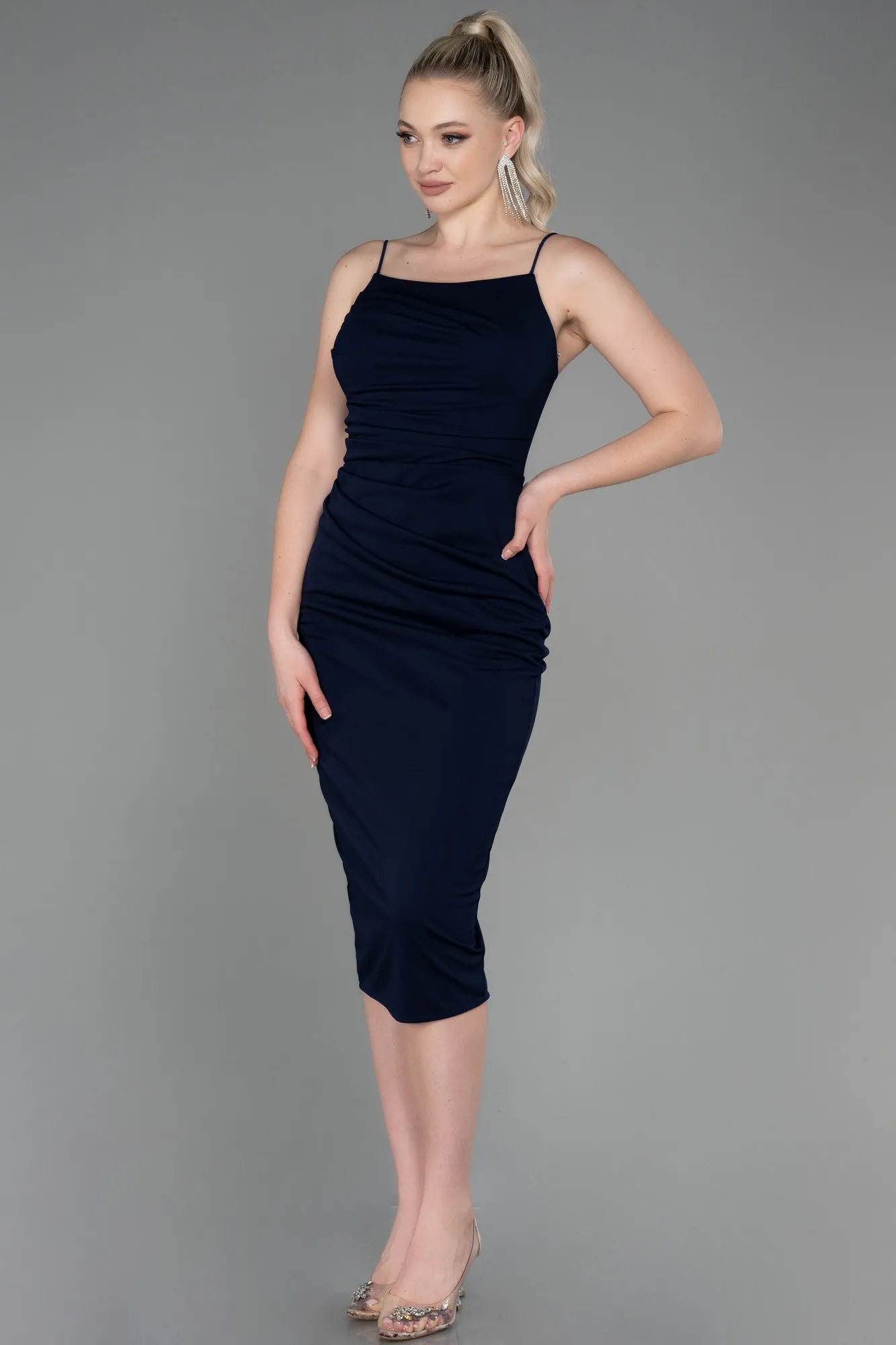 Navy Blue-Midi Invitation Dress ABK1806