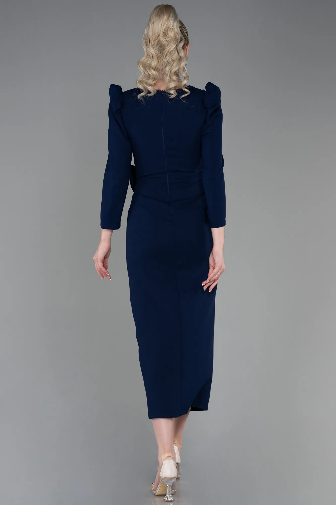 Navy Blue-Midi Invitation Dress ABK1821