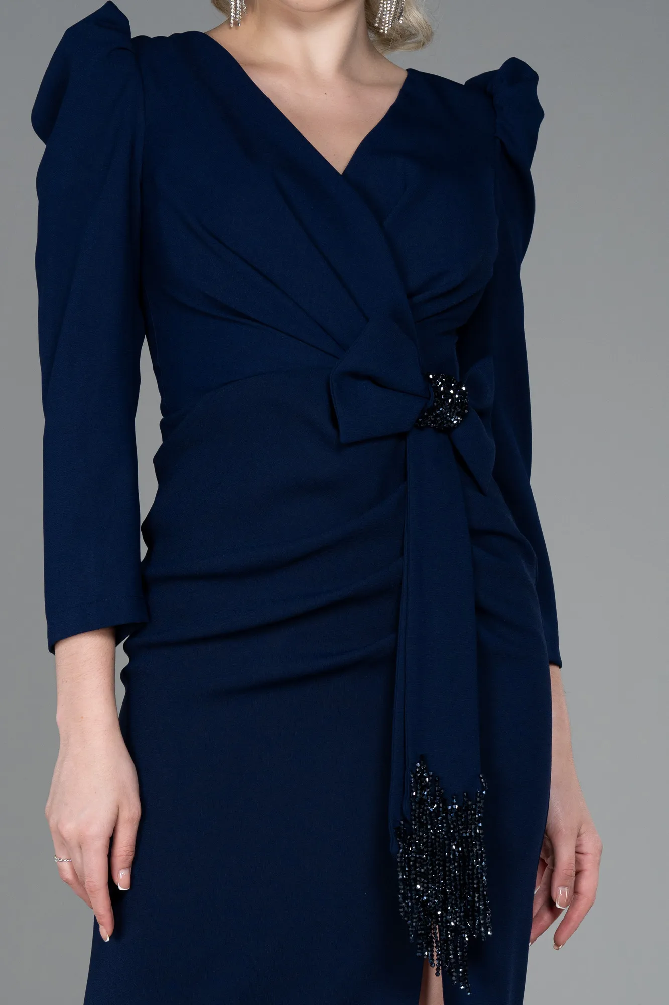 Navy Blue-Midi Invitation Dress ABK1821
