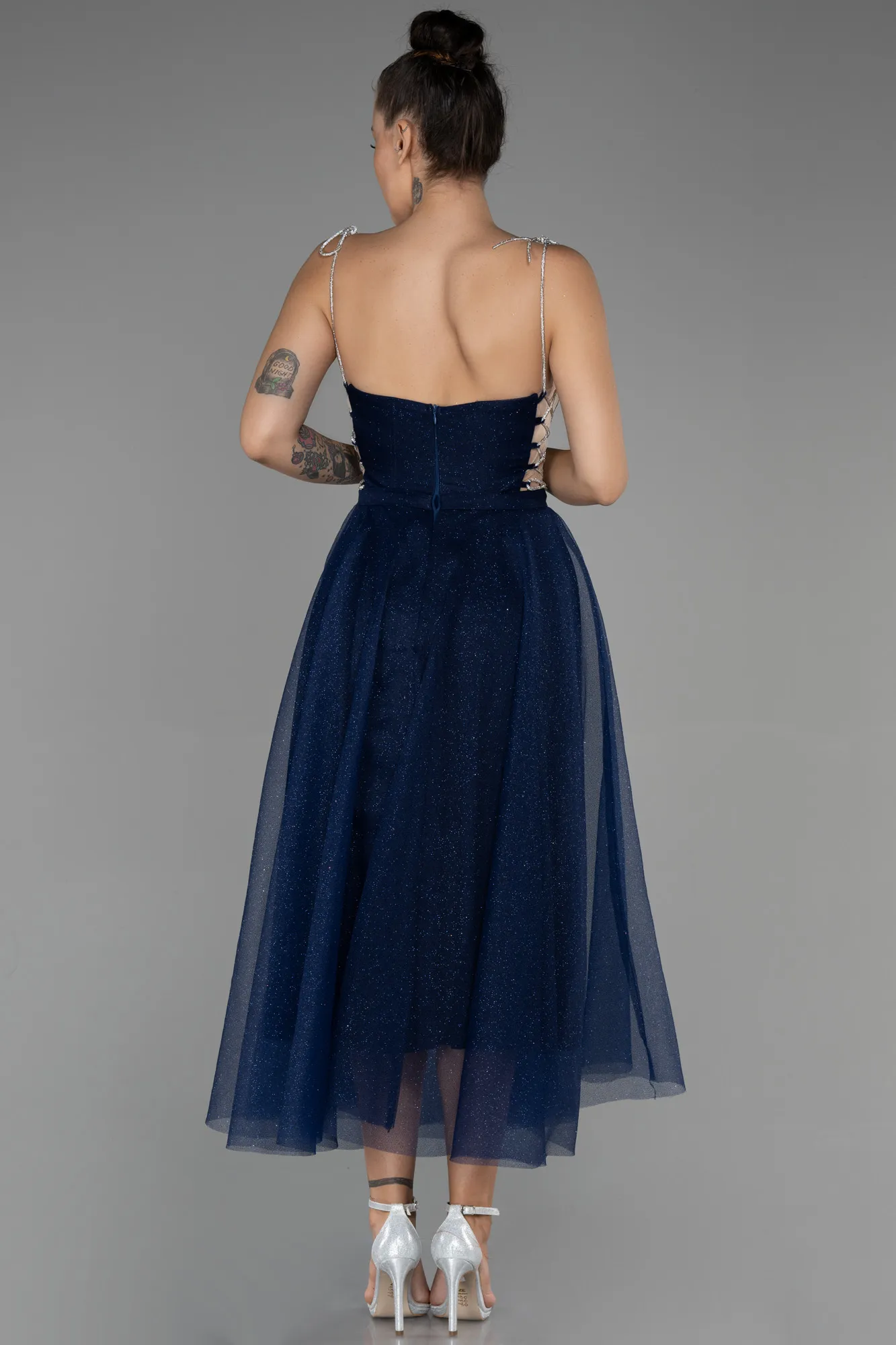 Navy Blue-Midi Invitation Dress ABK1844