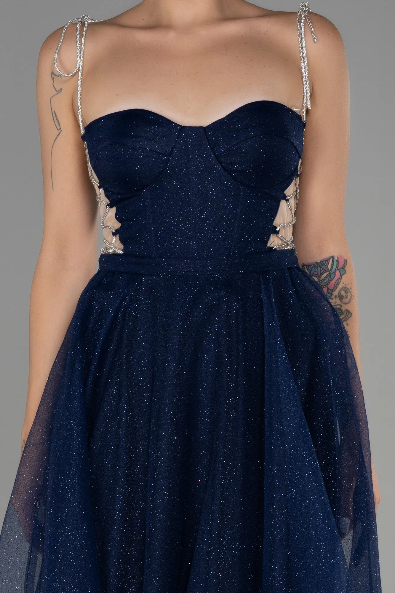Navy Blue-Midi Invitation Dress ABK1844