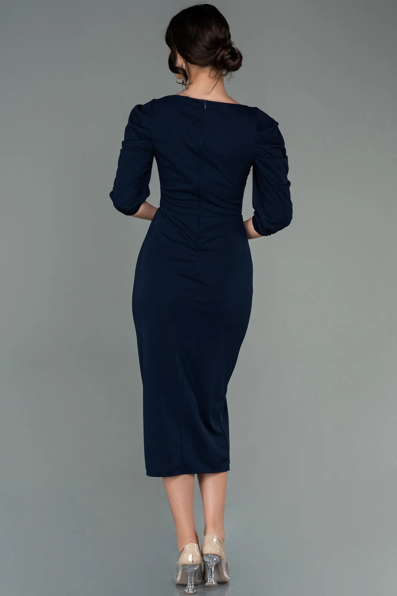 Navy Blue-Midi Night Dress ABK1578
