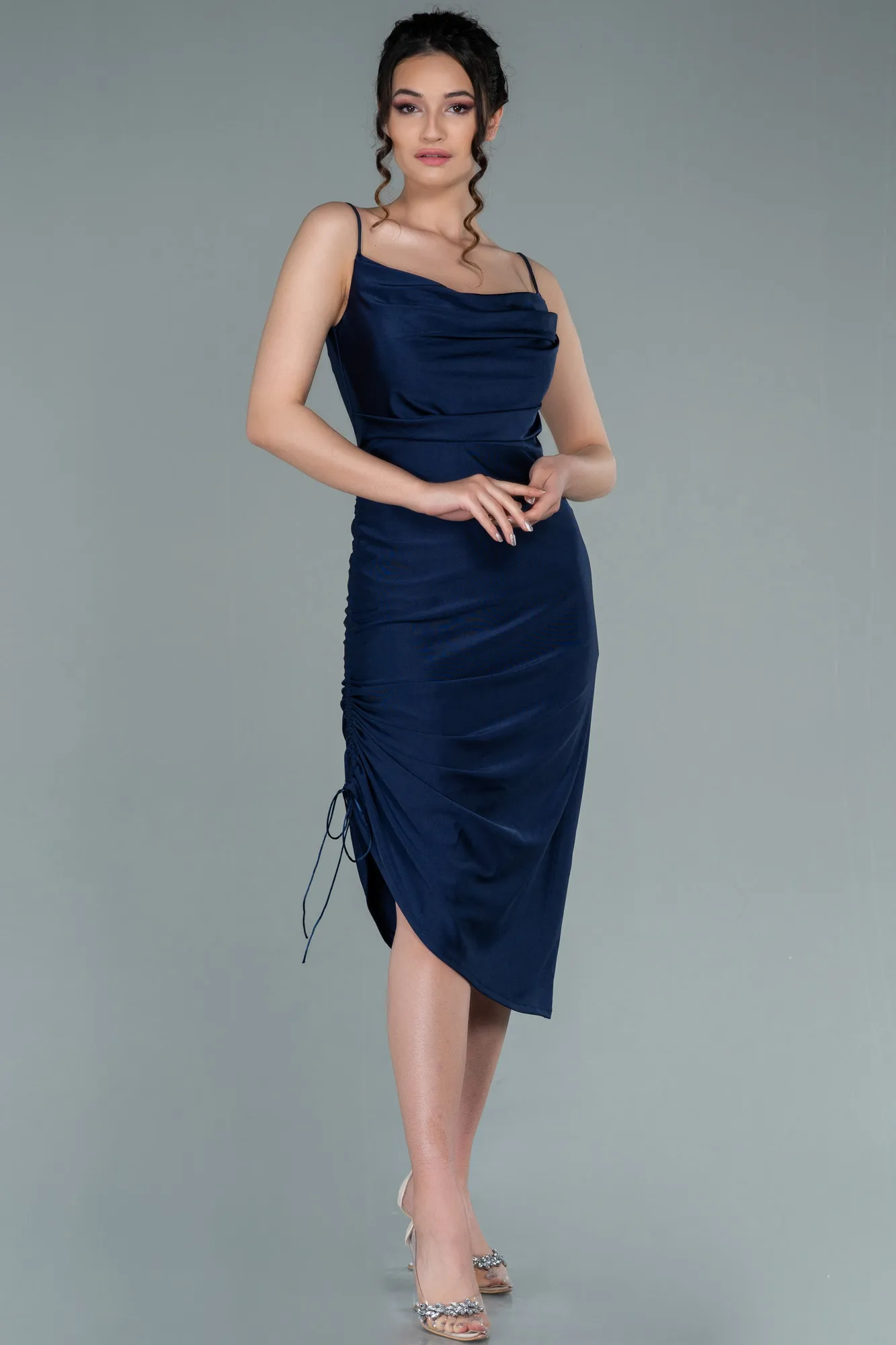 Navy Blue-Midi Night Dress ABK1900