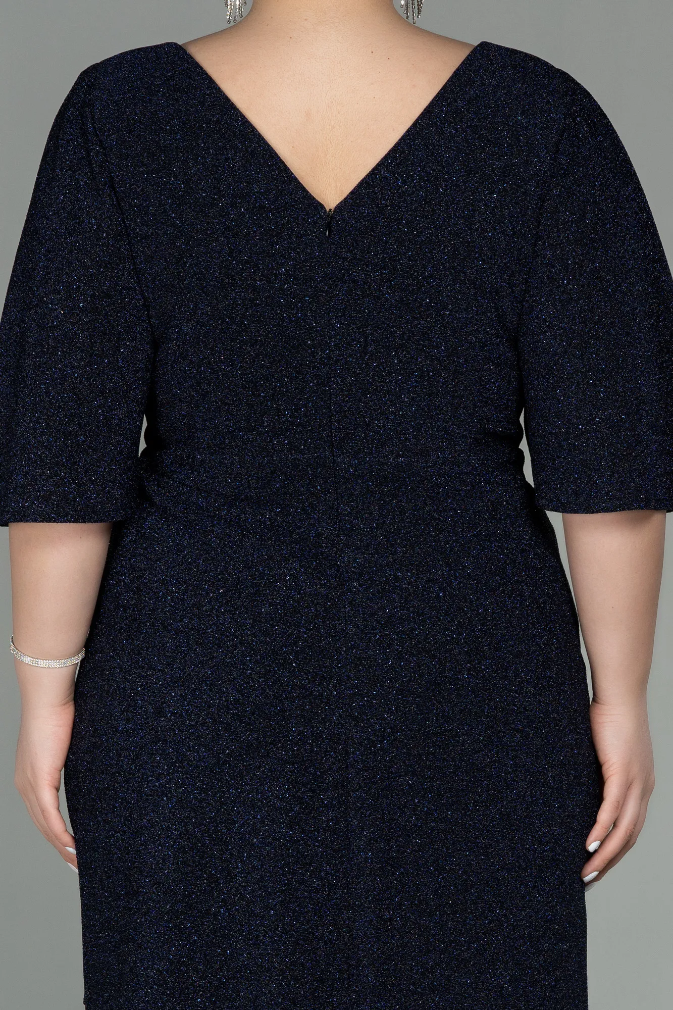 Navy Blue-Midi Oversized Evening Dress ABK1625