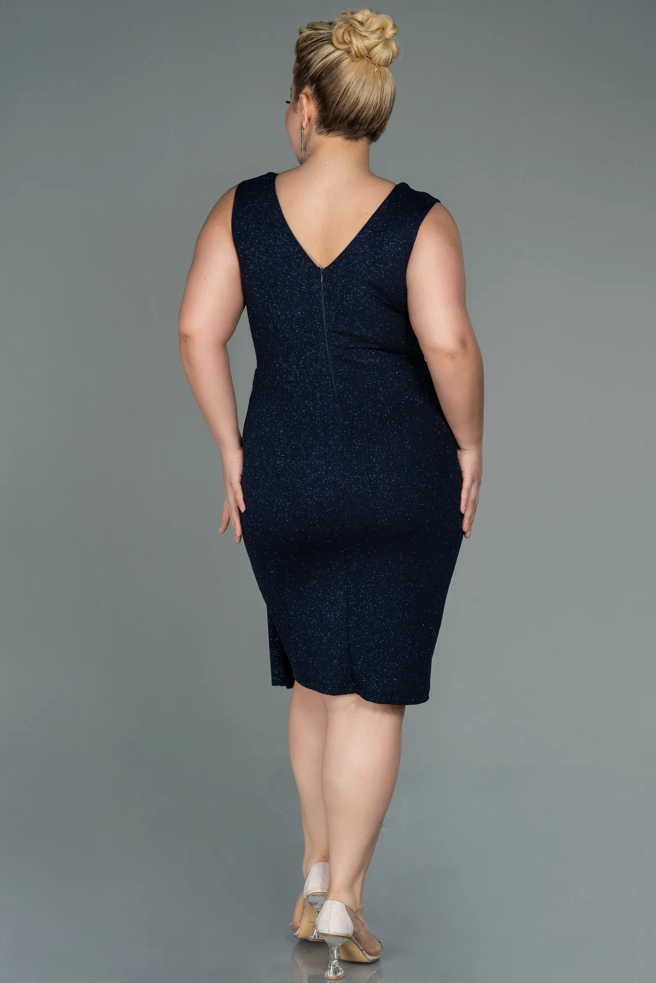Navy Blue-Midi Oversized Evening Dress ABK1752