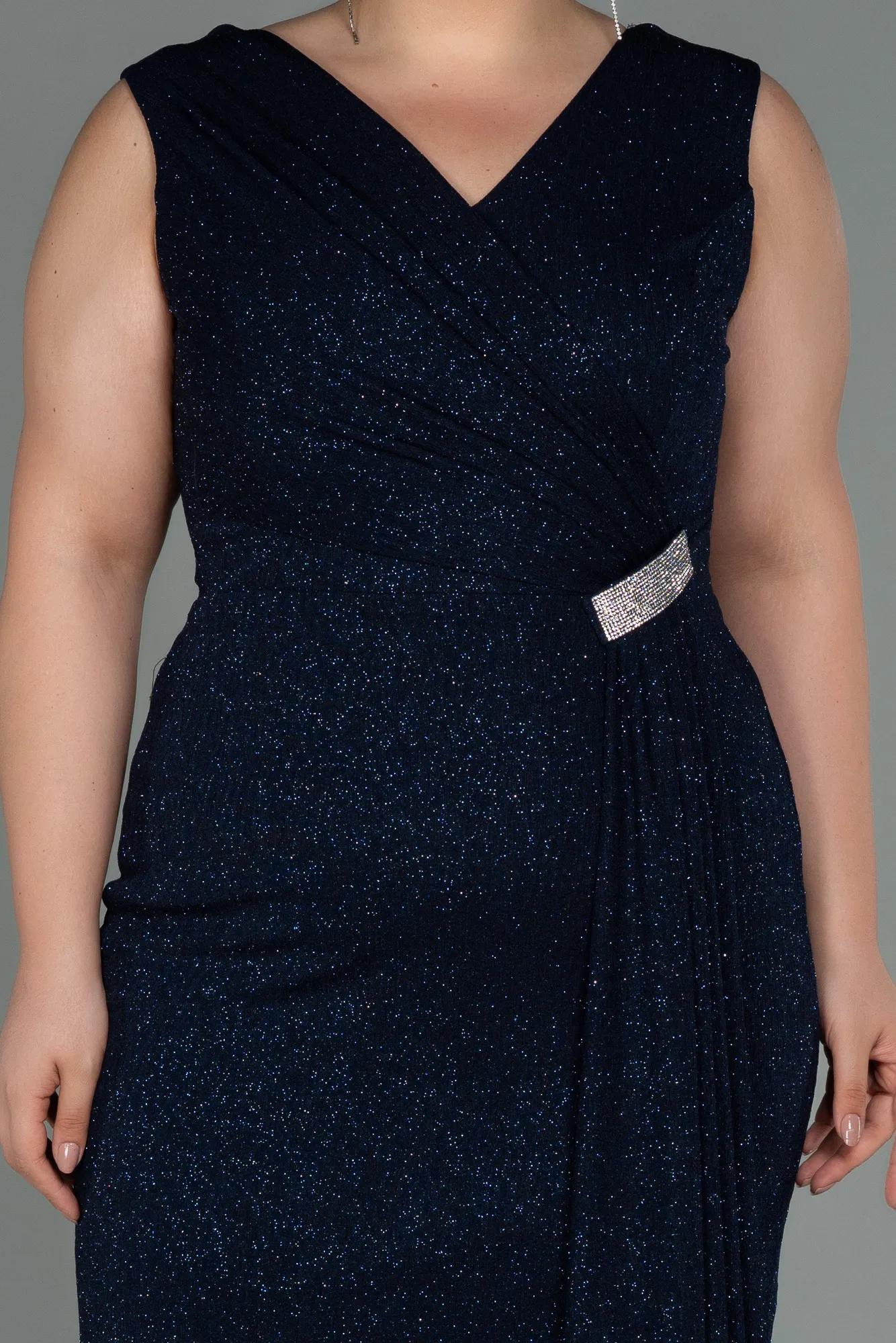 Navy Blue-Midi Oversized Evening Dress ABK1752