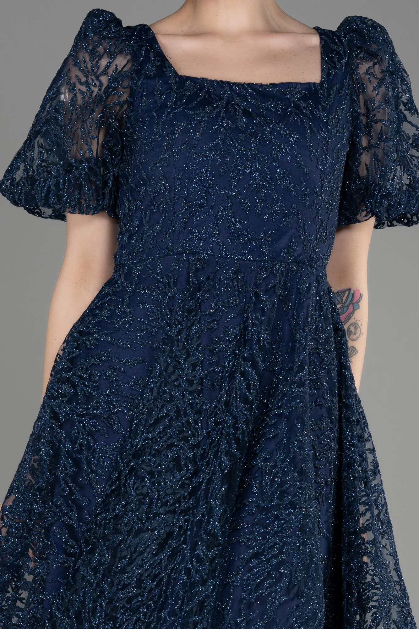 Navy Blue-Midi Party Dress ABK1976