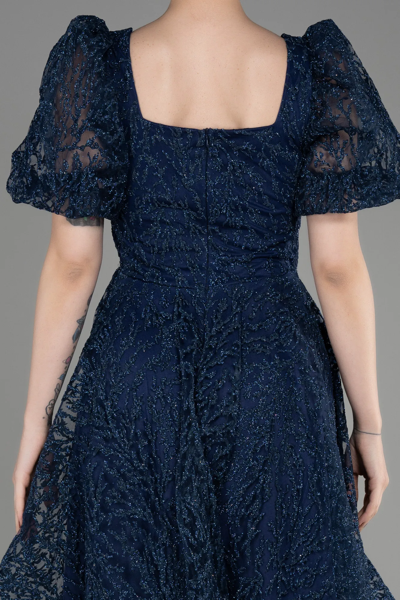 Navy Blue-Midi Party Dress ABK1976