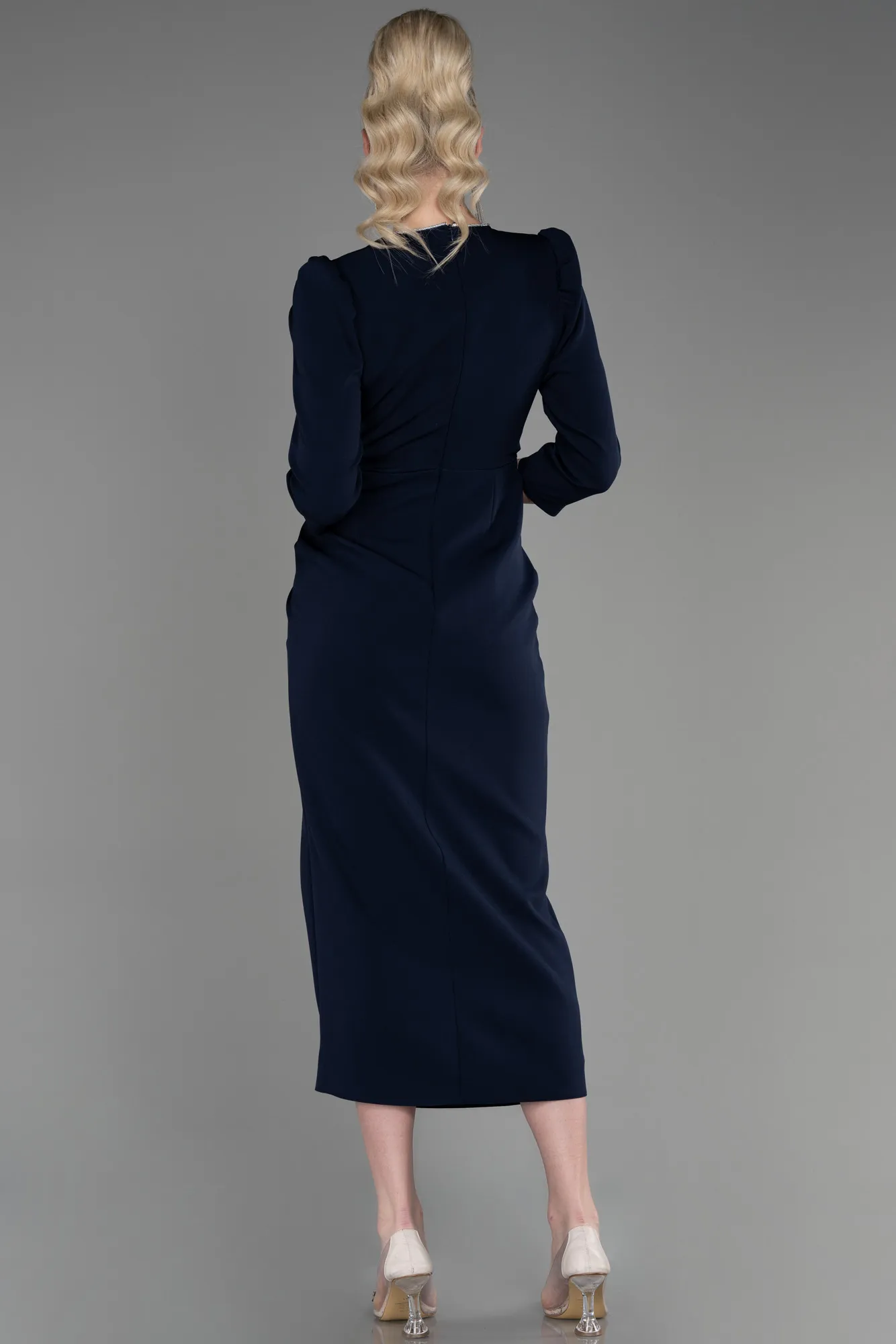 Navy Blue-Midi Party Dress ABK1987