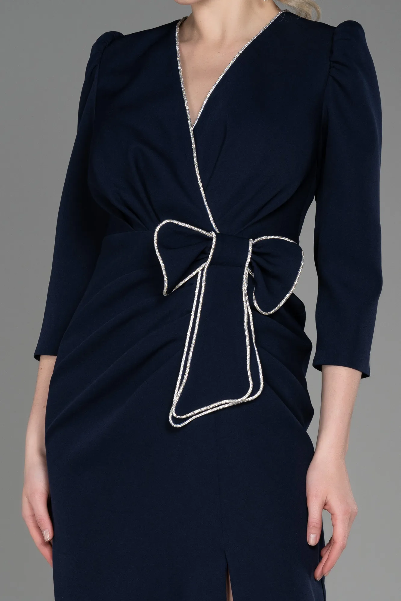 Navy Blue-Midi Party Dress ABK1987