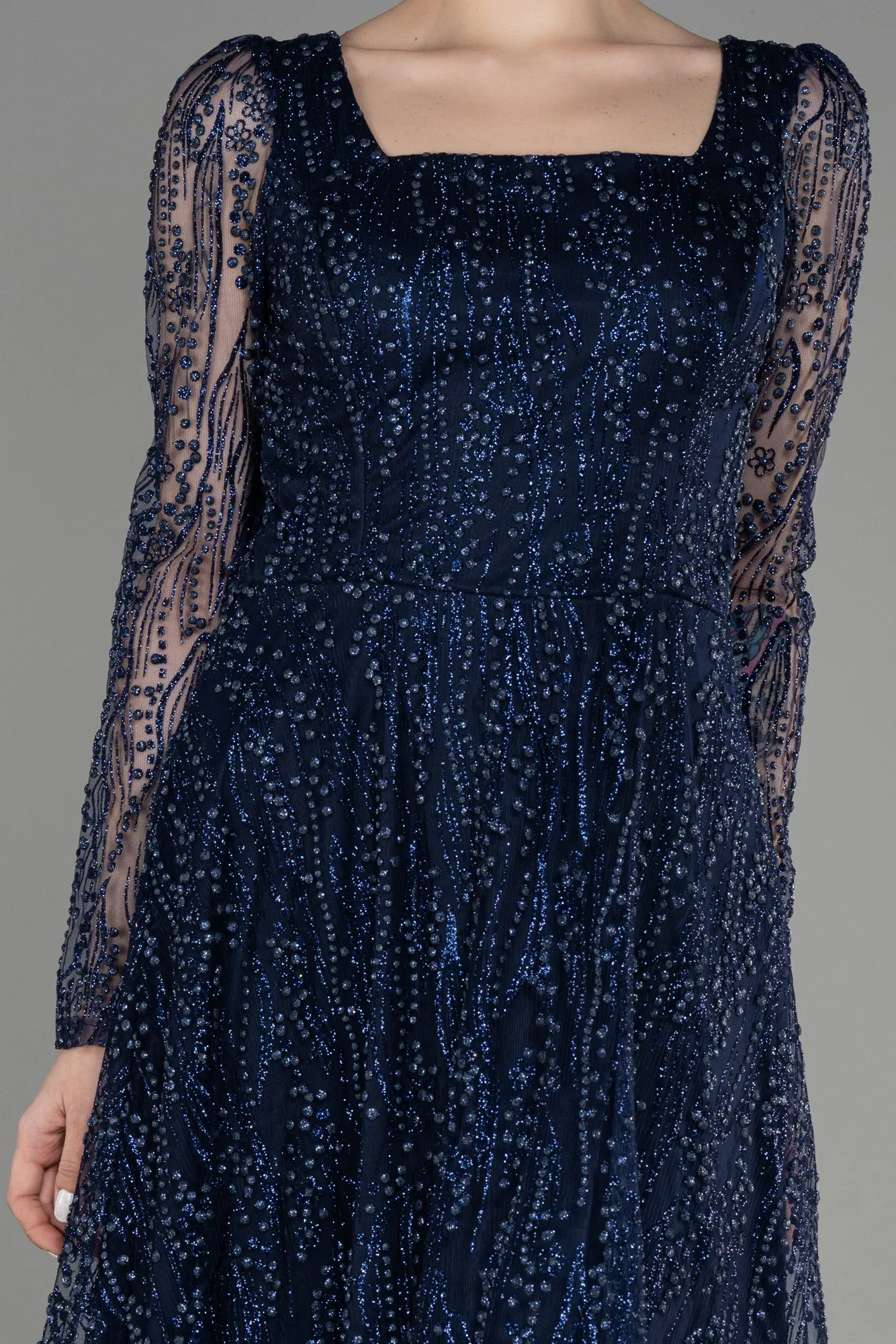 Navy Blue-Midi Party Dress ABK1990