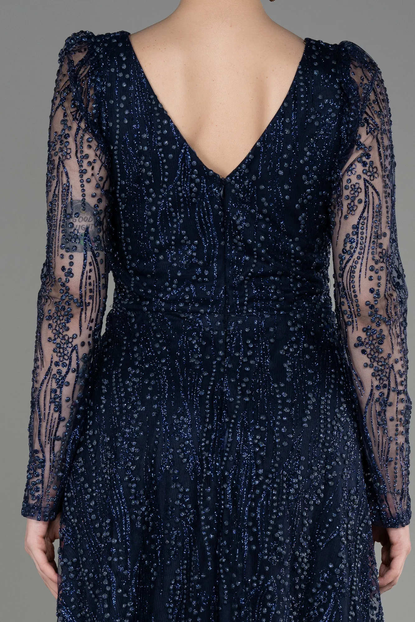 Navy Blue-Midi Party Dress ABK1990