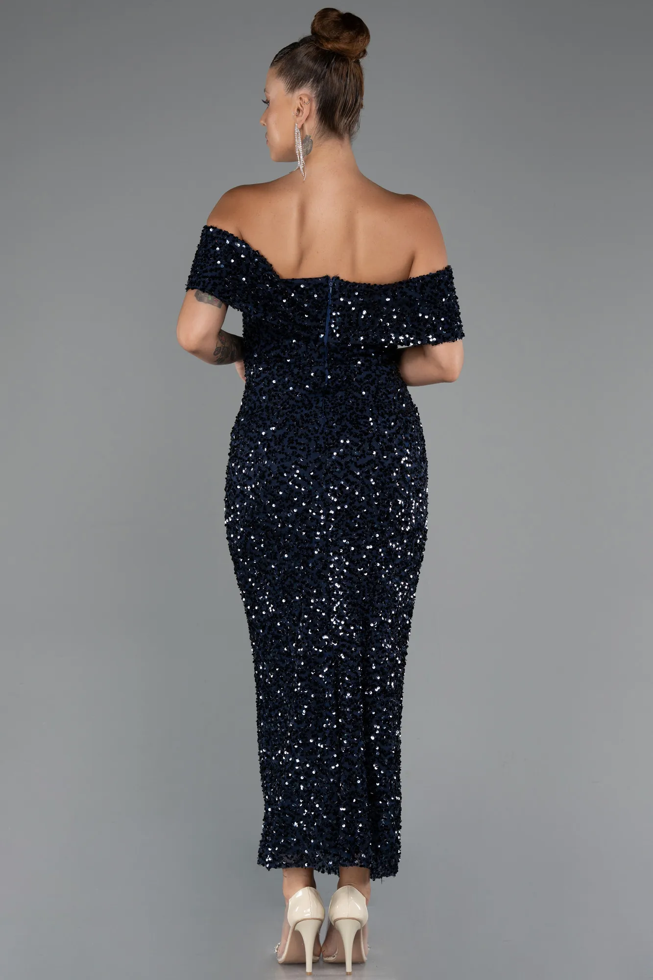Navy Blue-Midi Party Dress ABK2440