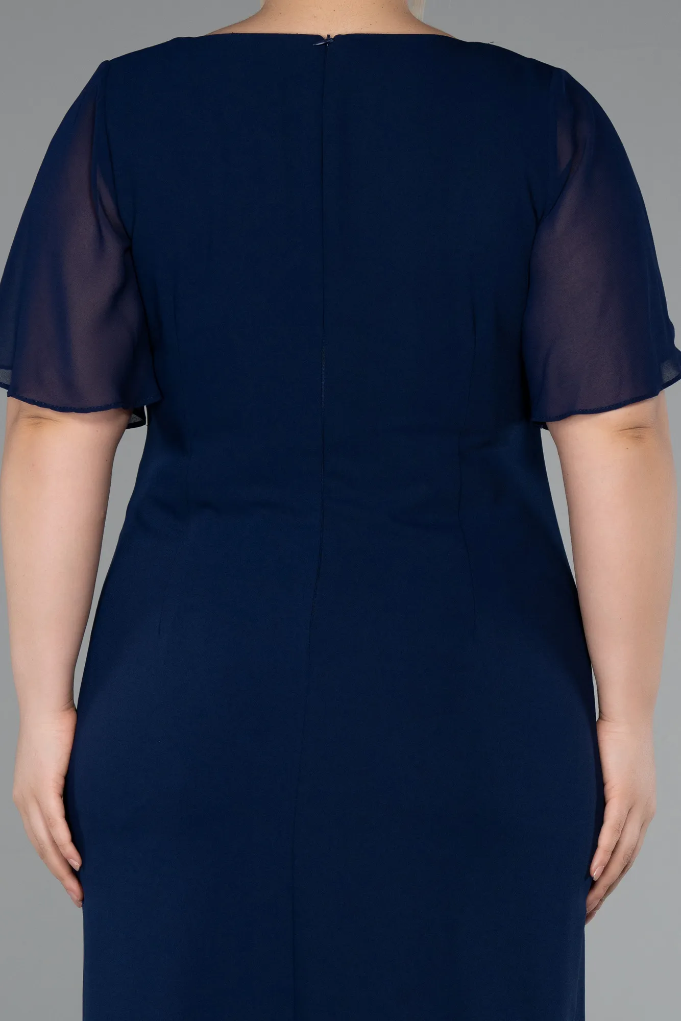 Navy Blue-Midi Plus Size Cocktail Dress ABK2401