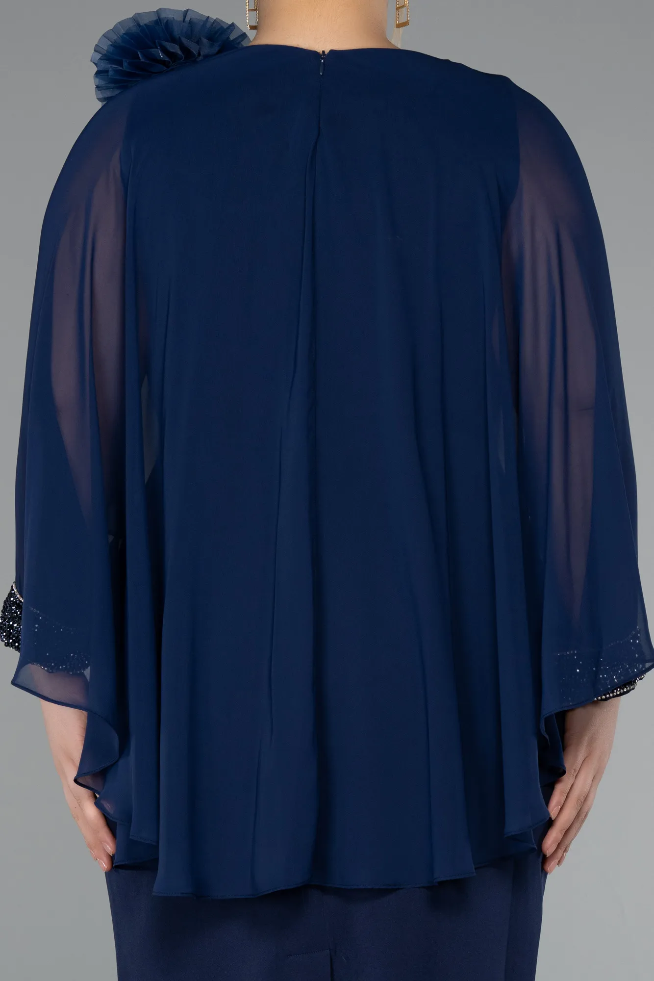 Navy Blue-Midi Plus Size Party Dress ABK2383