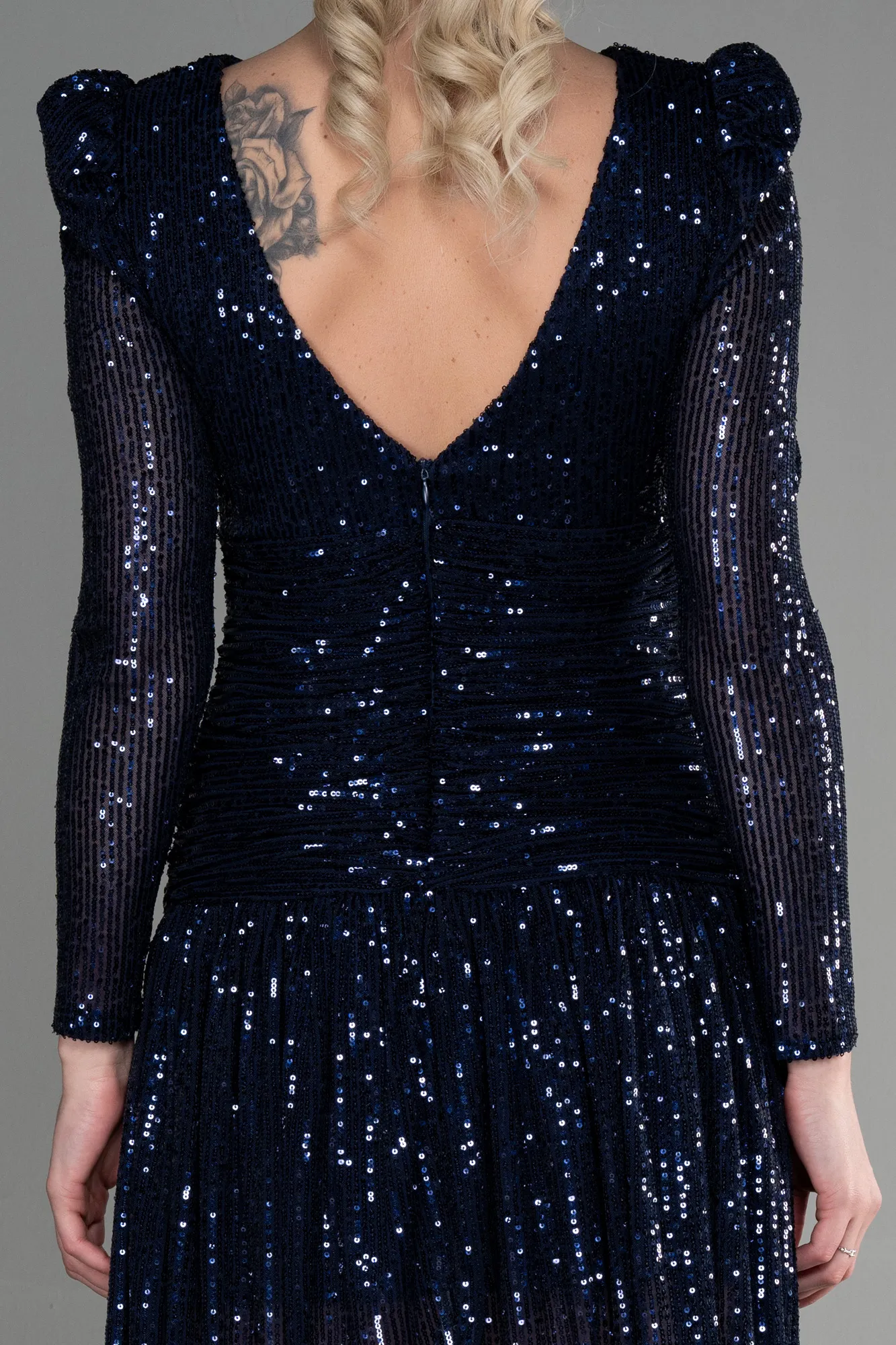 Navy Blue-Mini Scaly Night Dress ABK1881