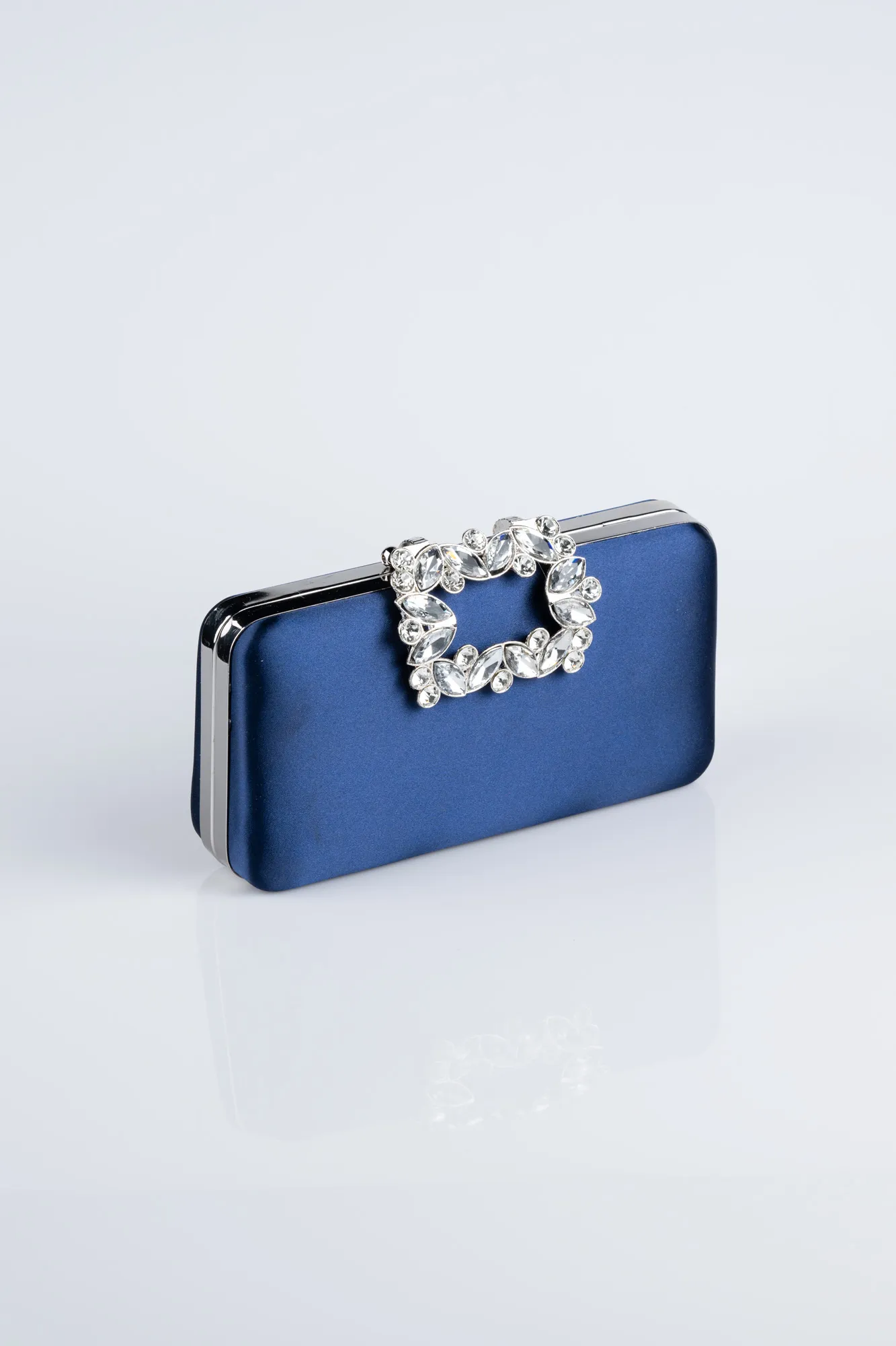 Navy Blue-Satin Box Bag V704