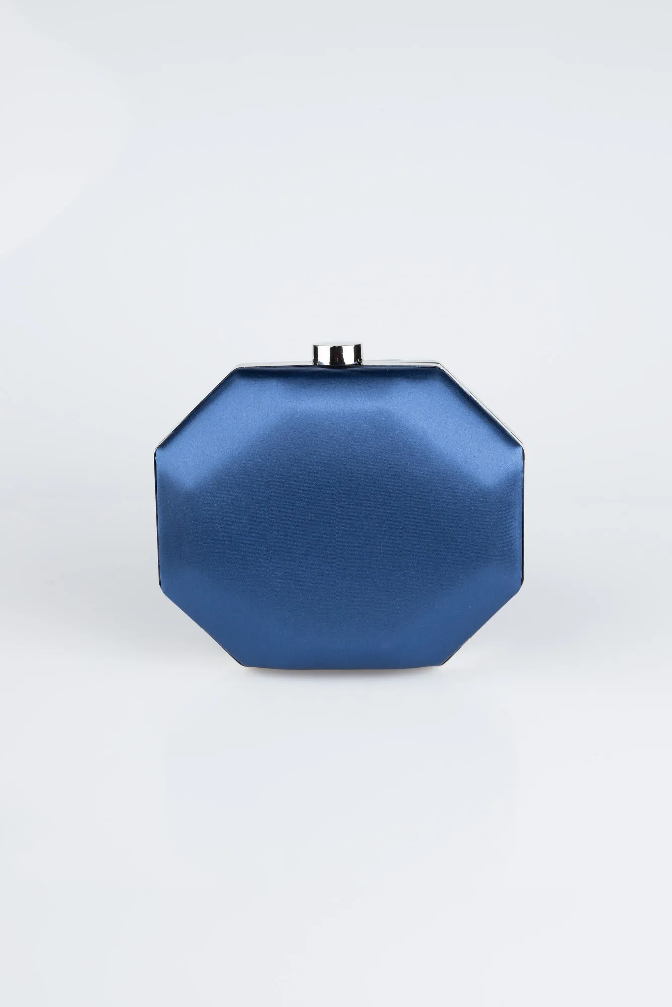 Navy Blue-Satin Box Bag V748