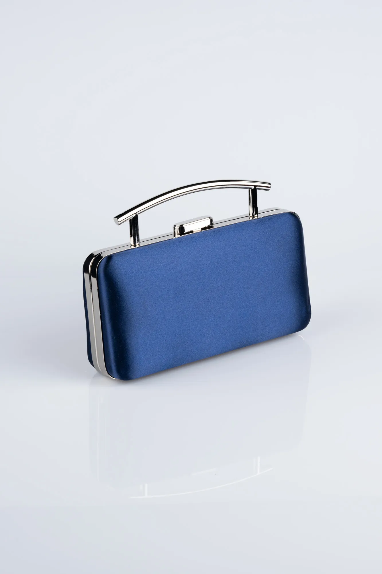 Navy Blue-Satin Box Bag V756