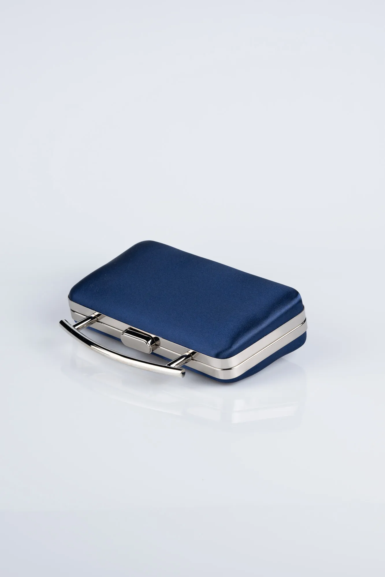 Navy Blue-Satin Box Bag V756