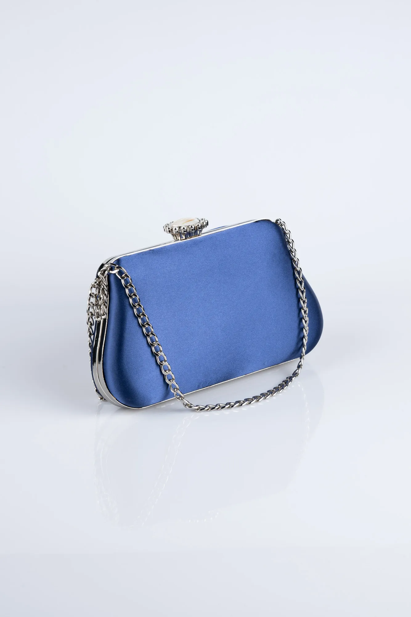 Navy Blue-Satin Night Bag SH834