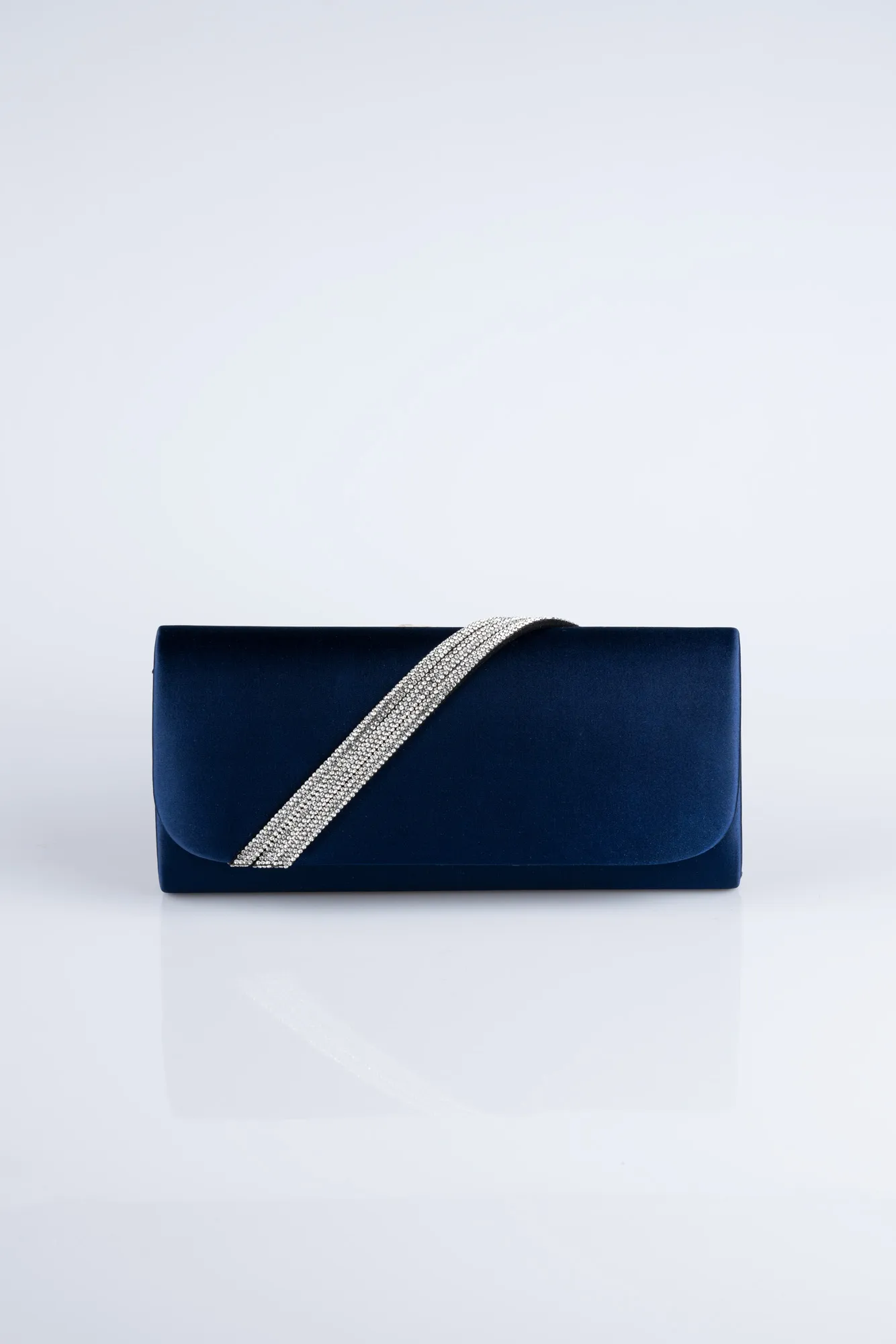 Navy Blue-Satin Night Bag V448