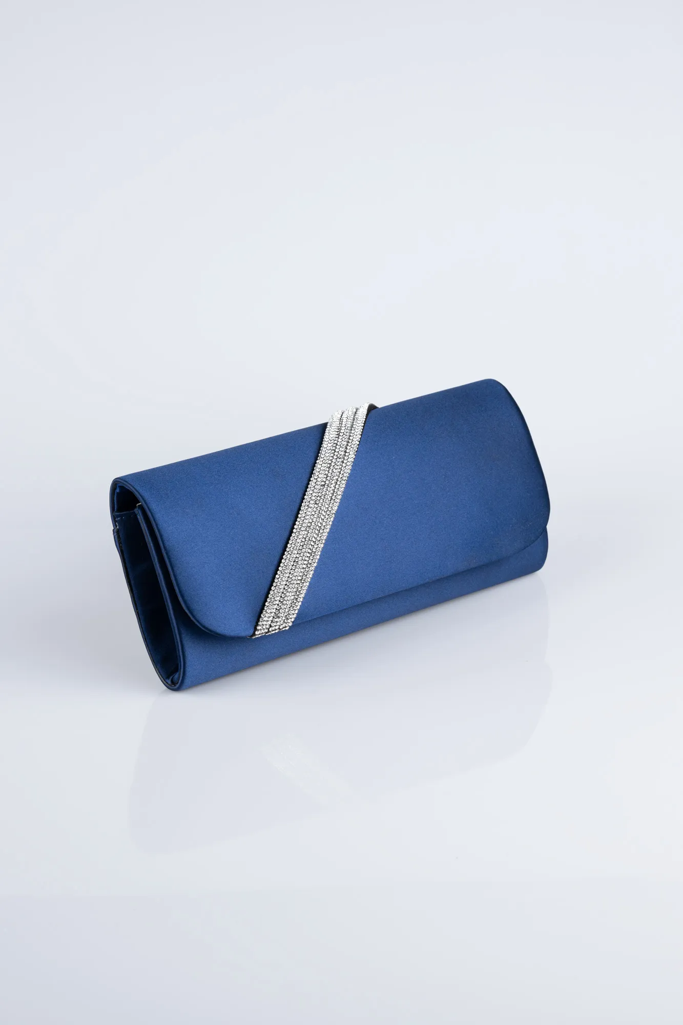 Navy Blue-Satin Night Bag V448
