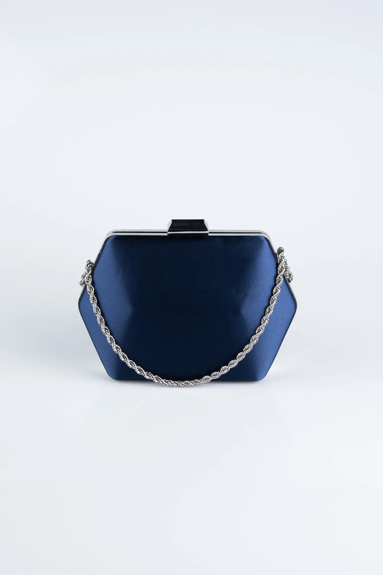 Navy Blue-Satin Night Bag V702