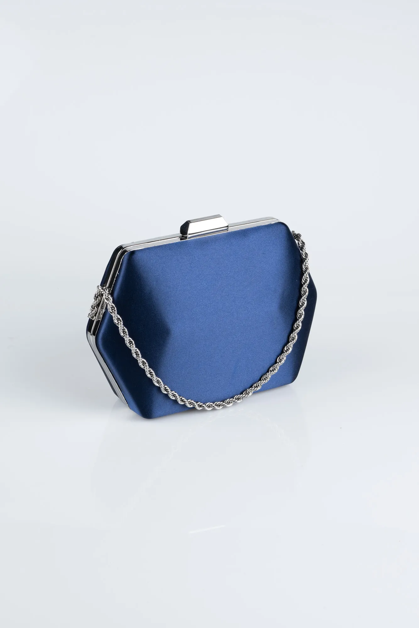 Navy Blue-Satin Night Bag V702