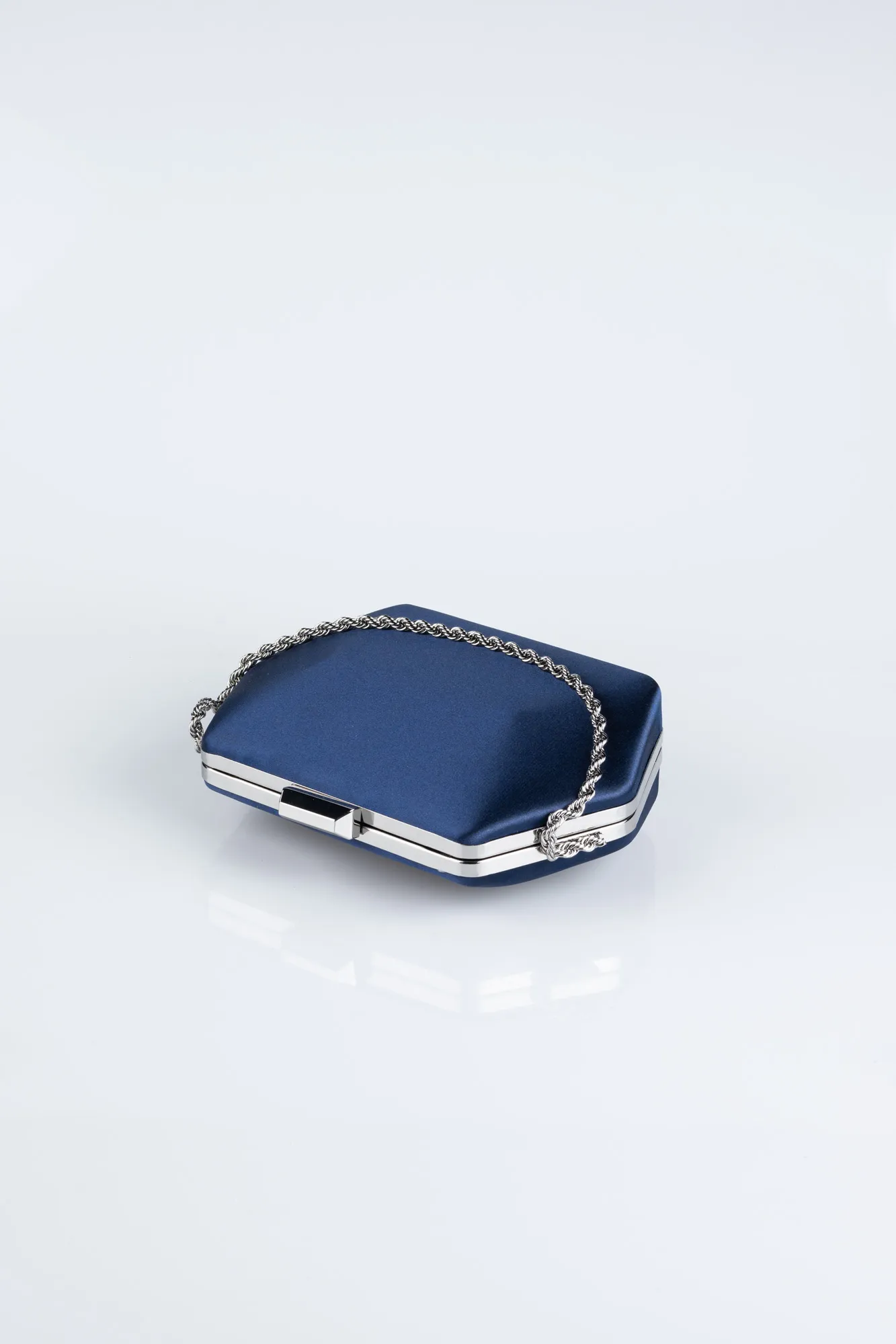 Navy Blue-Satin Night Bag V702