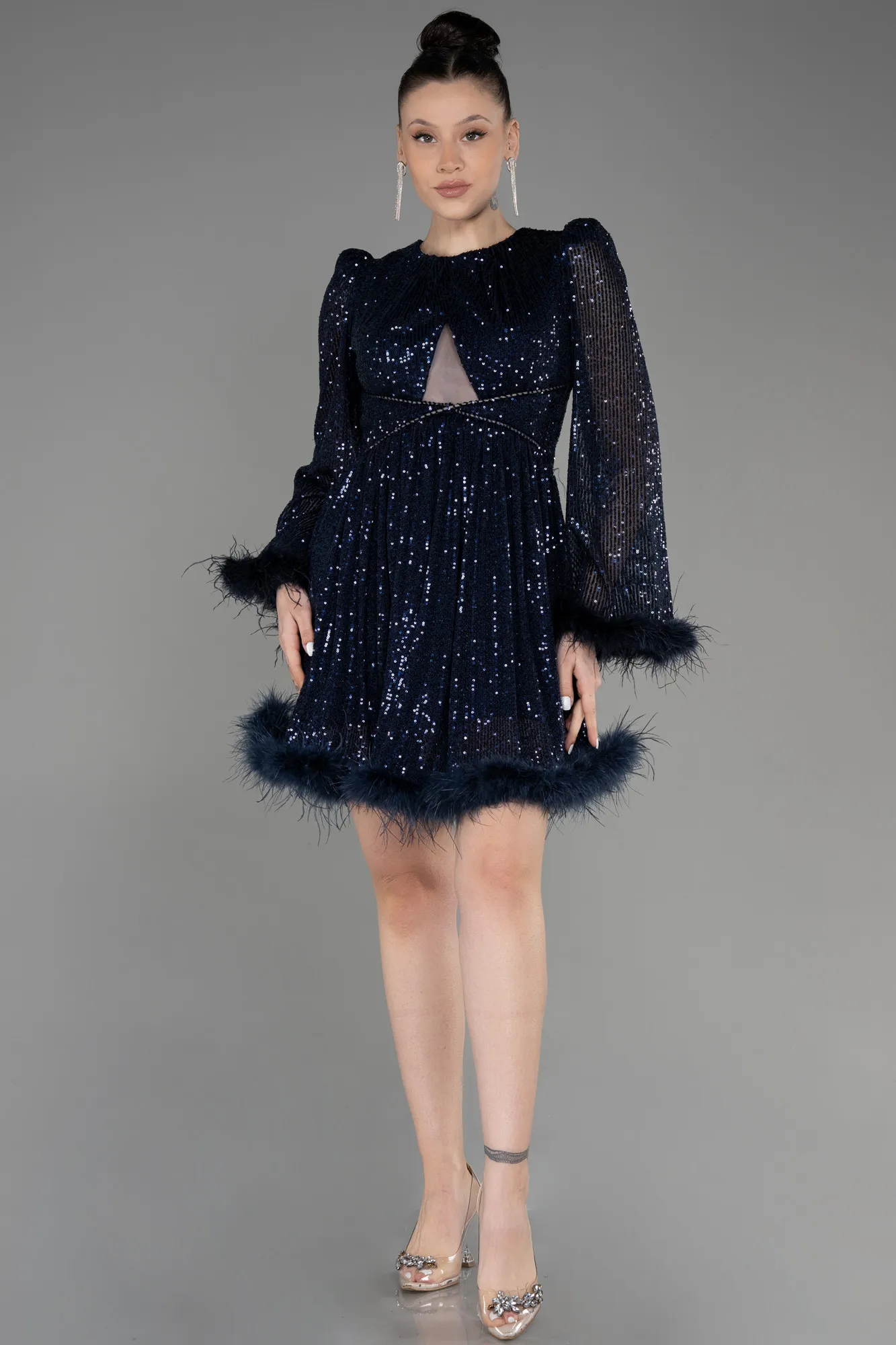 Navy Blue-Short Cocktail Dress ABK1983