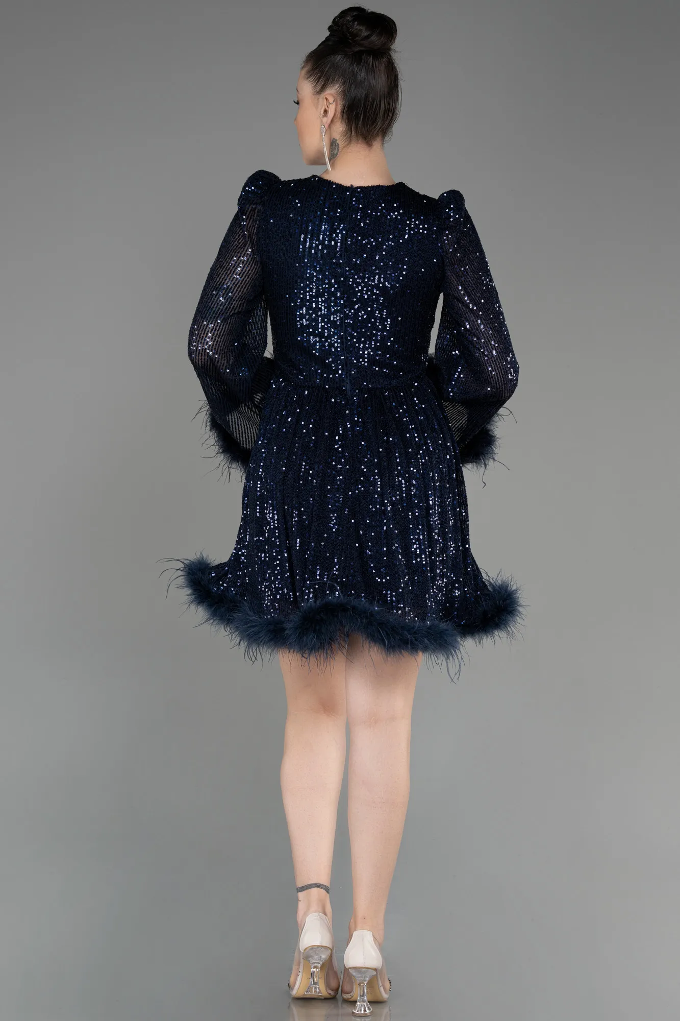 Navy Blue-Short Cocktail Dress ABK1983