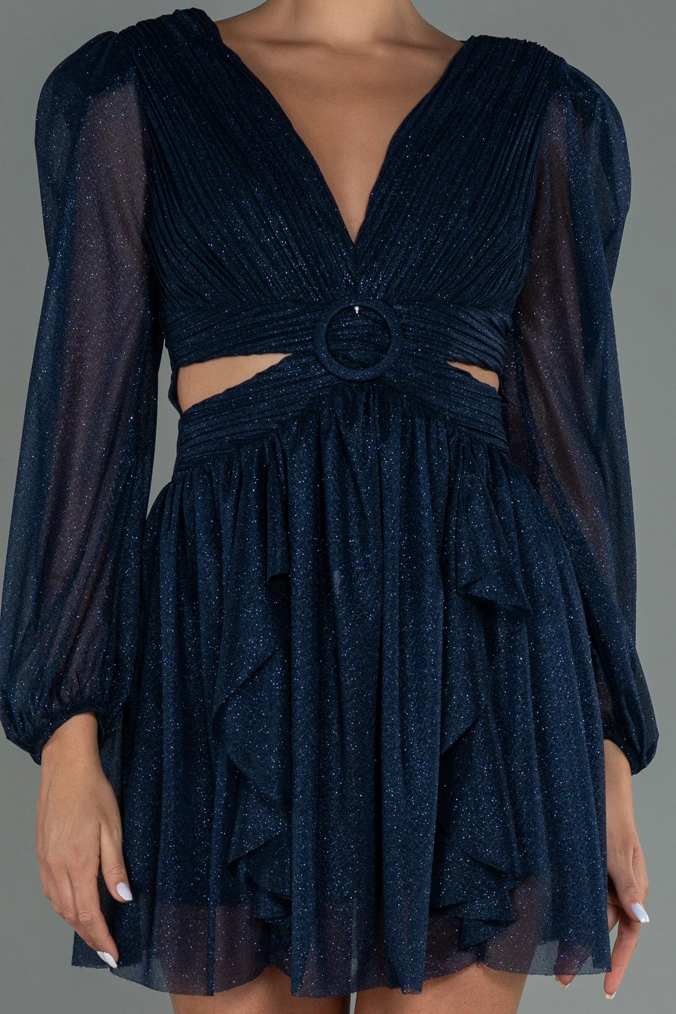 Navy Blue-Short Invitation Dress ABK1743