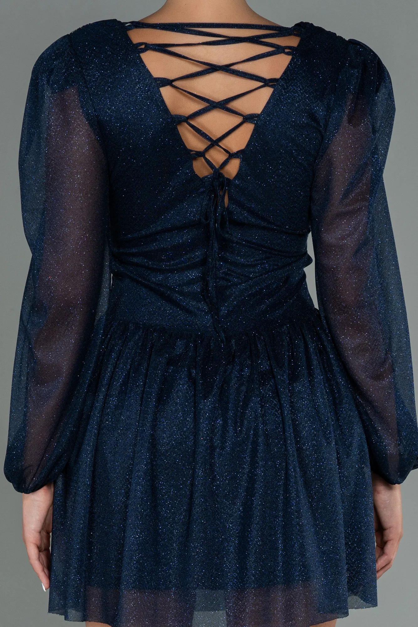 Navy Blue-Short Invitation Dress ABK1743