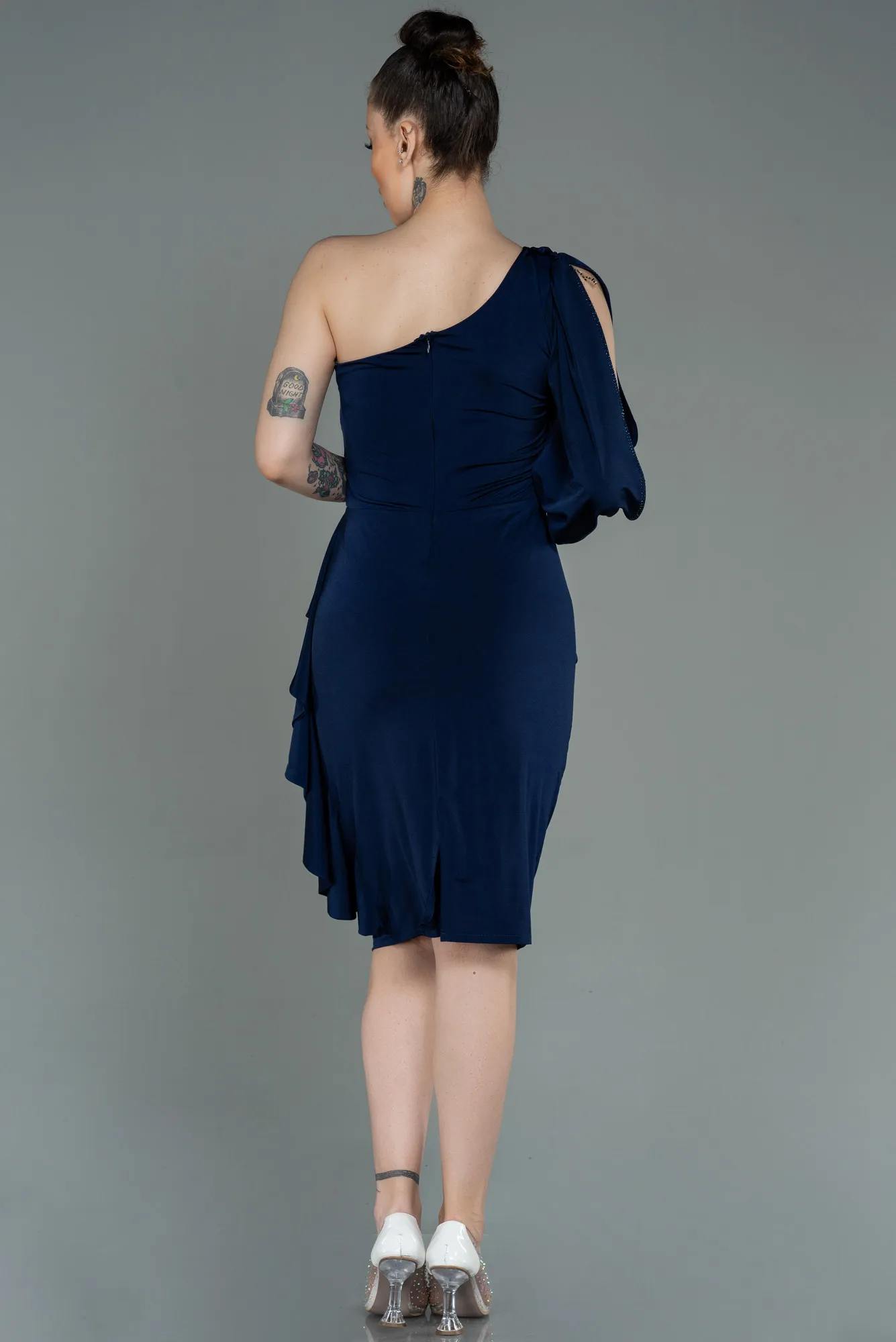 Navy Blue-Short Invitation Dress ABK1762