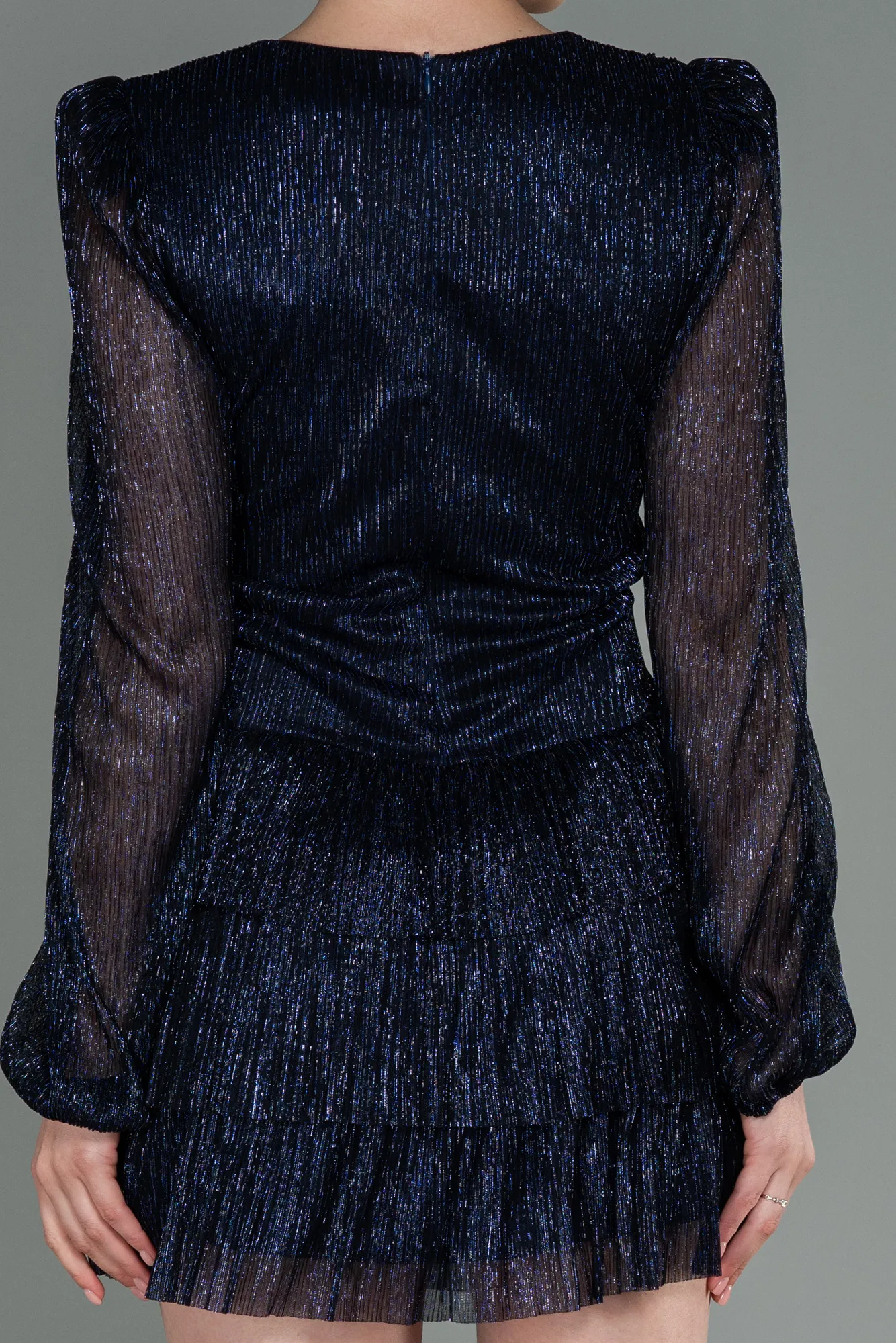 Navy Blue-Short Invitation Dress ABK1793