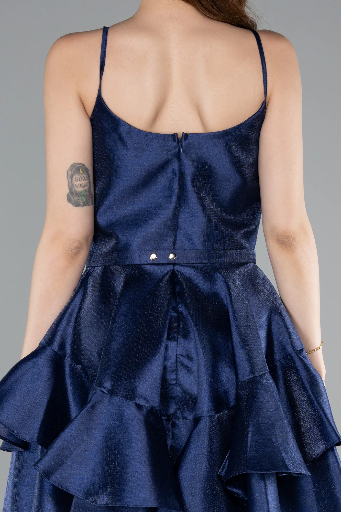 Navy Blue-Short Mermaid Prom Dress ABK2356