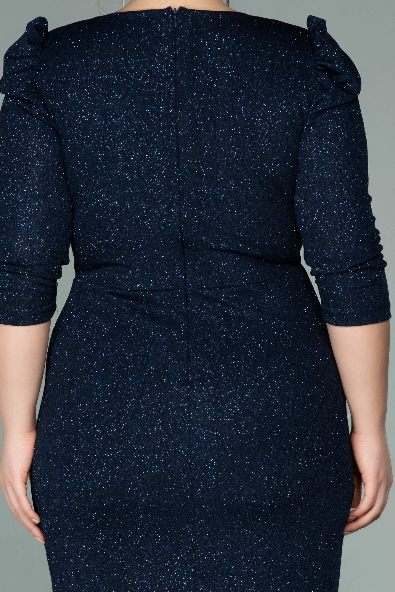 Navy Blue-Short Oversized Evening Dress ABK1246