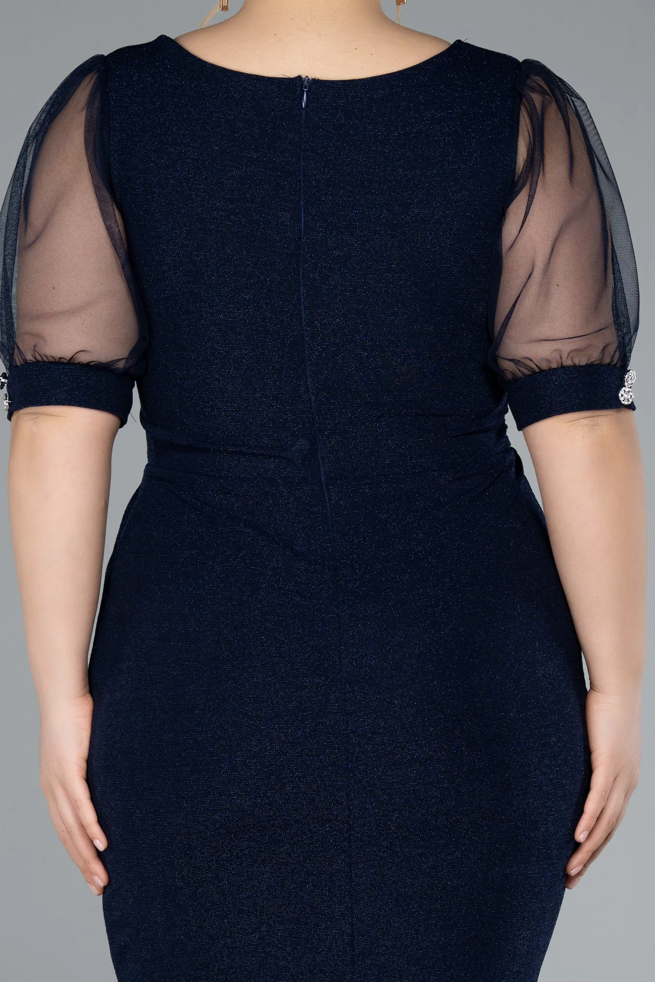 Navy Blue-Short Plus Size Cocktail Dress ABK2247